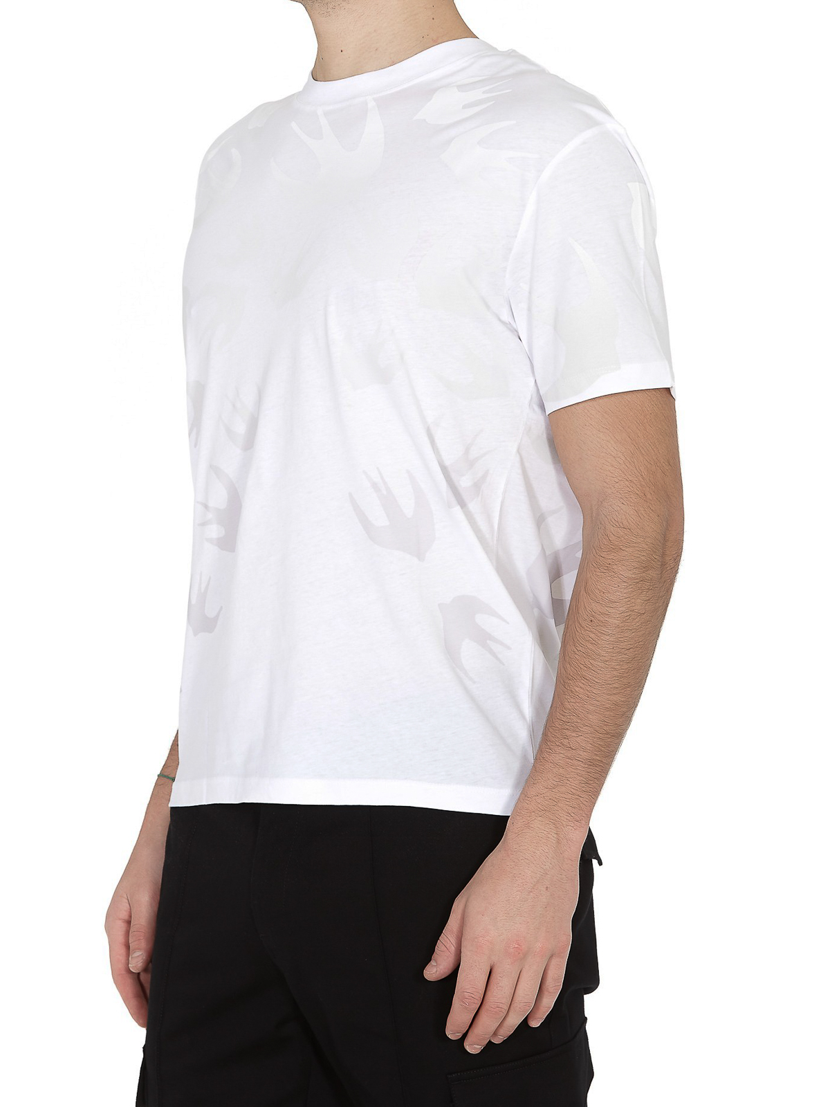 Shop Mcq By Alexander Mcqueen Camiseta - Swallow Degradé In White