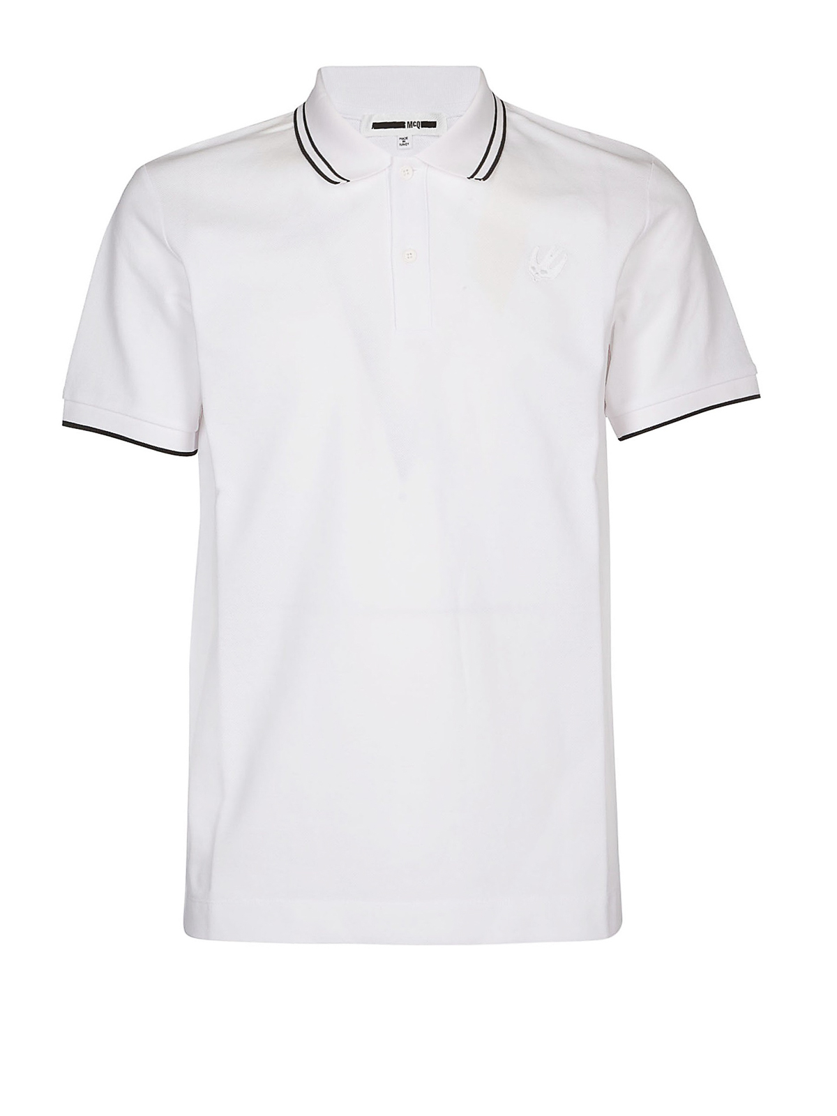 Mcq By Alexander Mcqueen Swallow Embroidered White Polo Shirt