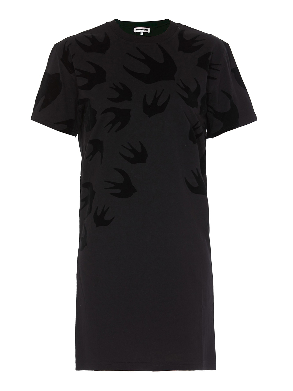 Mcq By Alexander Mcqueen Swallow Print T-shirt Dress In Black