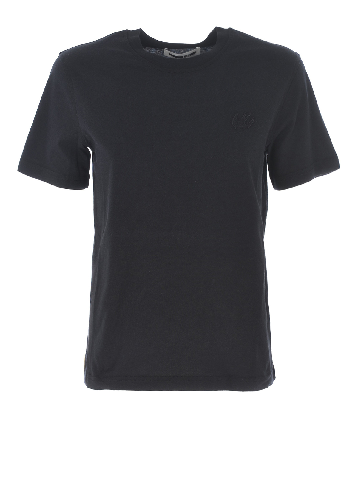 Mcq By Alexander Mcqueen Front Logo Black Cotton T-shirt