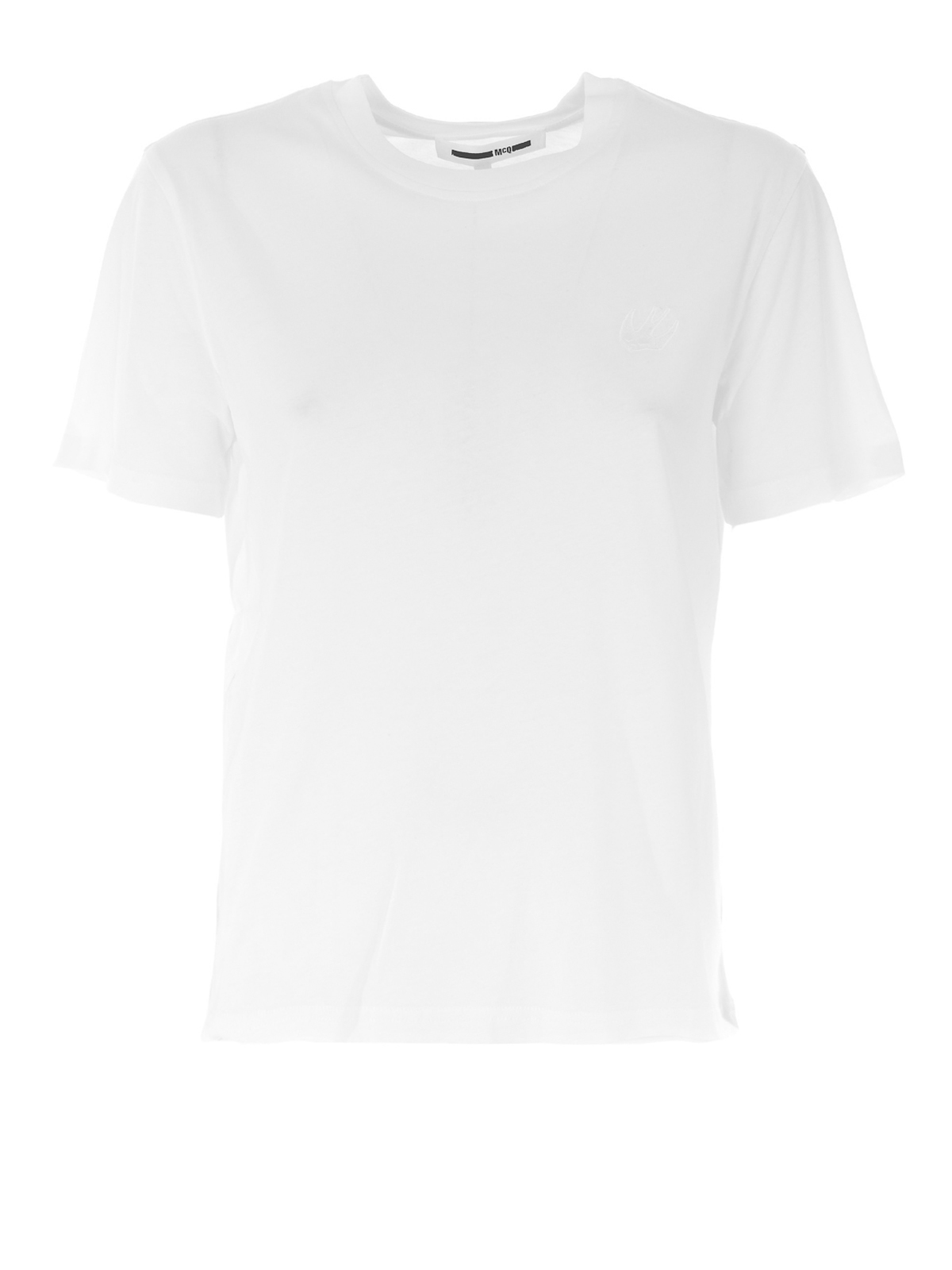 Mcq By Alexander Mcqueen Front Logo White Cotton T-shirt