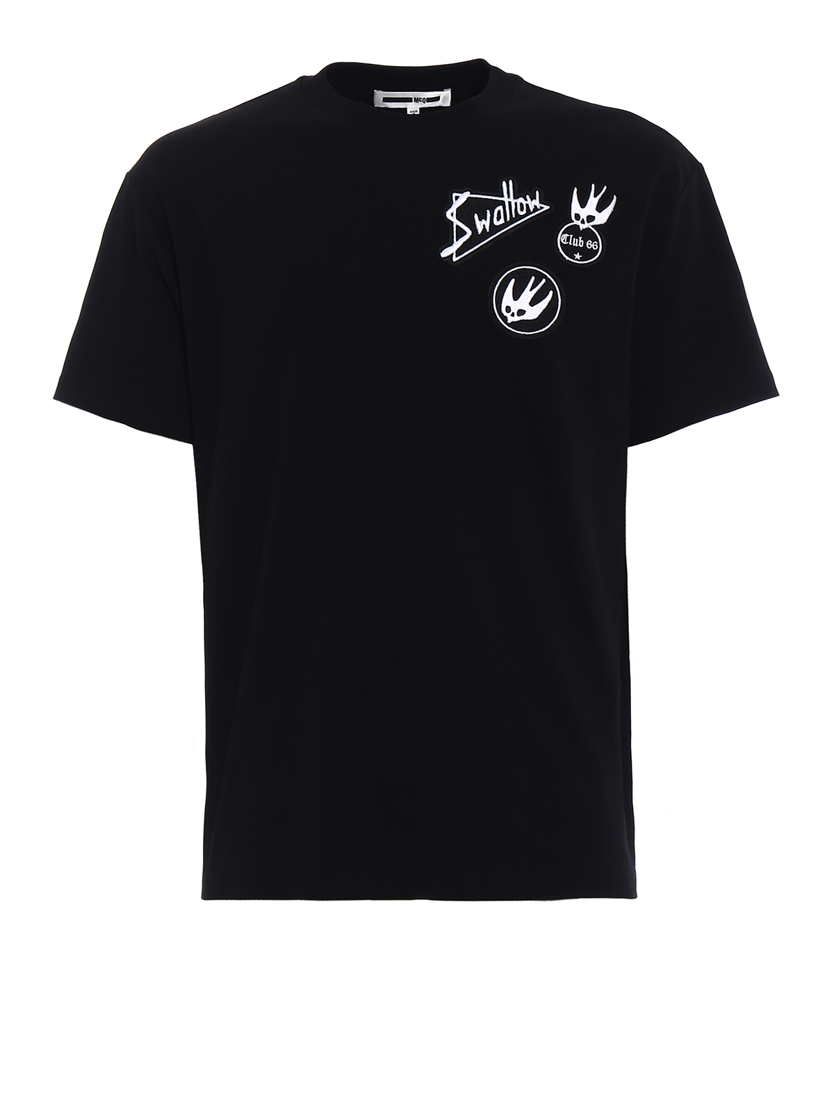 Mcq Skater Swallow Badge cotton T-shirt - Black|291571RKT061000