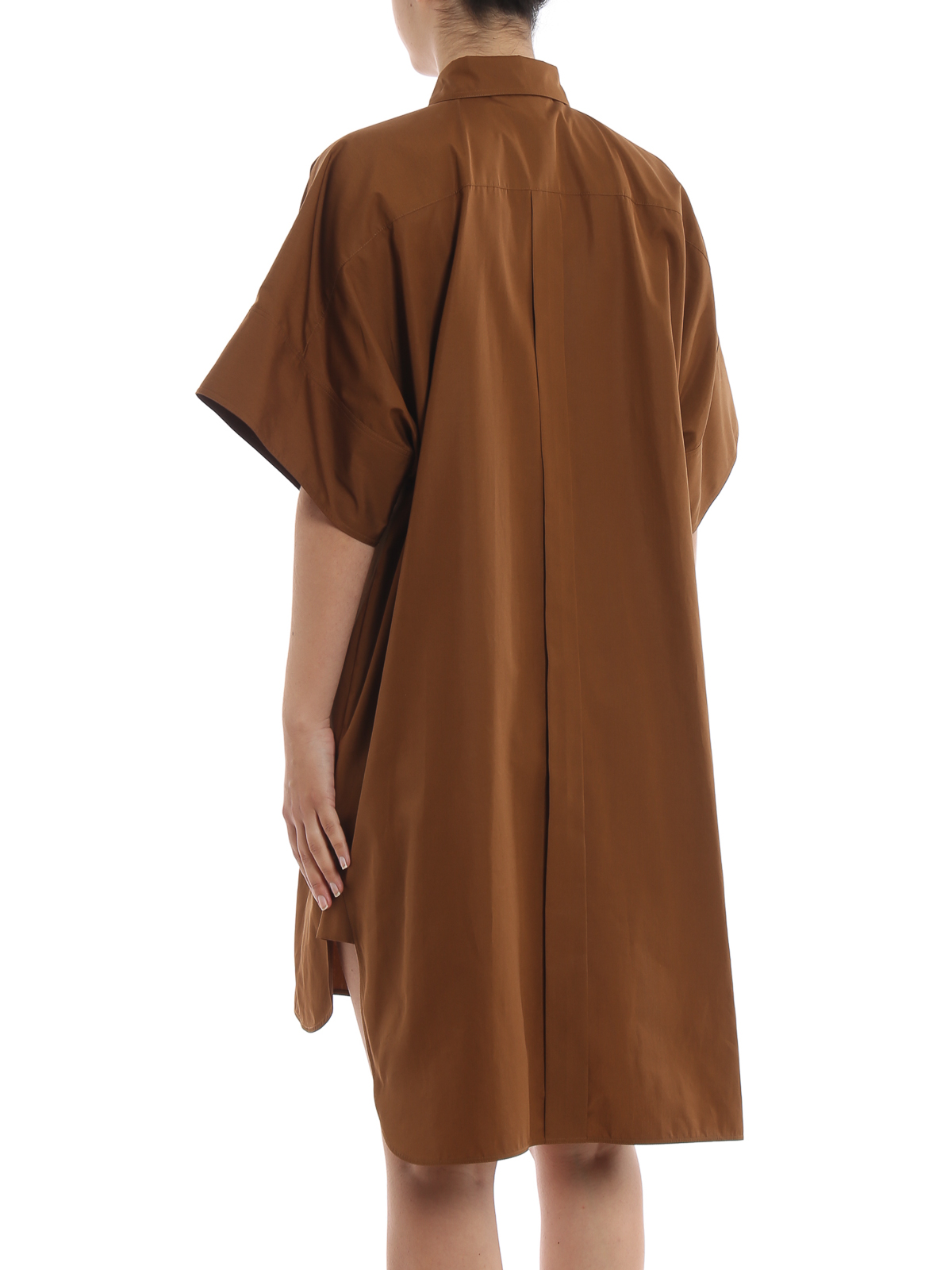 Knee length dresses Max Mara - Meana brown cotton shirt dress