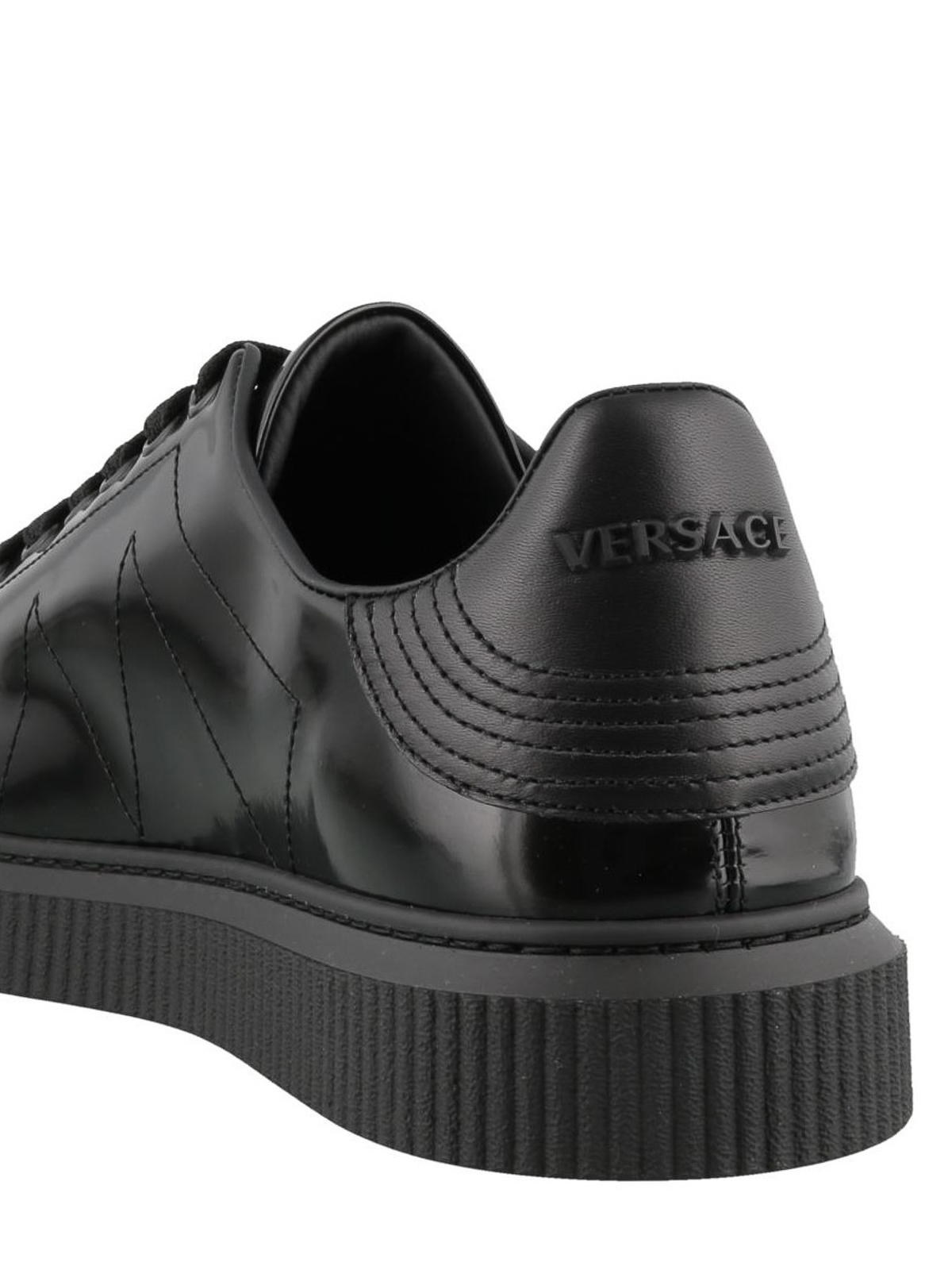 Trainers Versace - Medusa total black nappa sneakers -