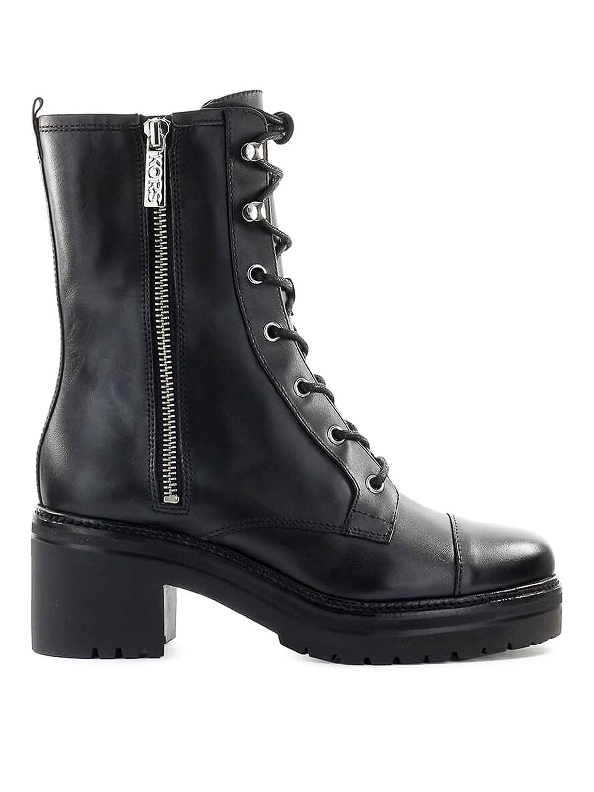 michael michael kors anaka leather combat boot