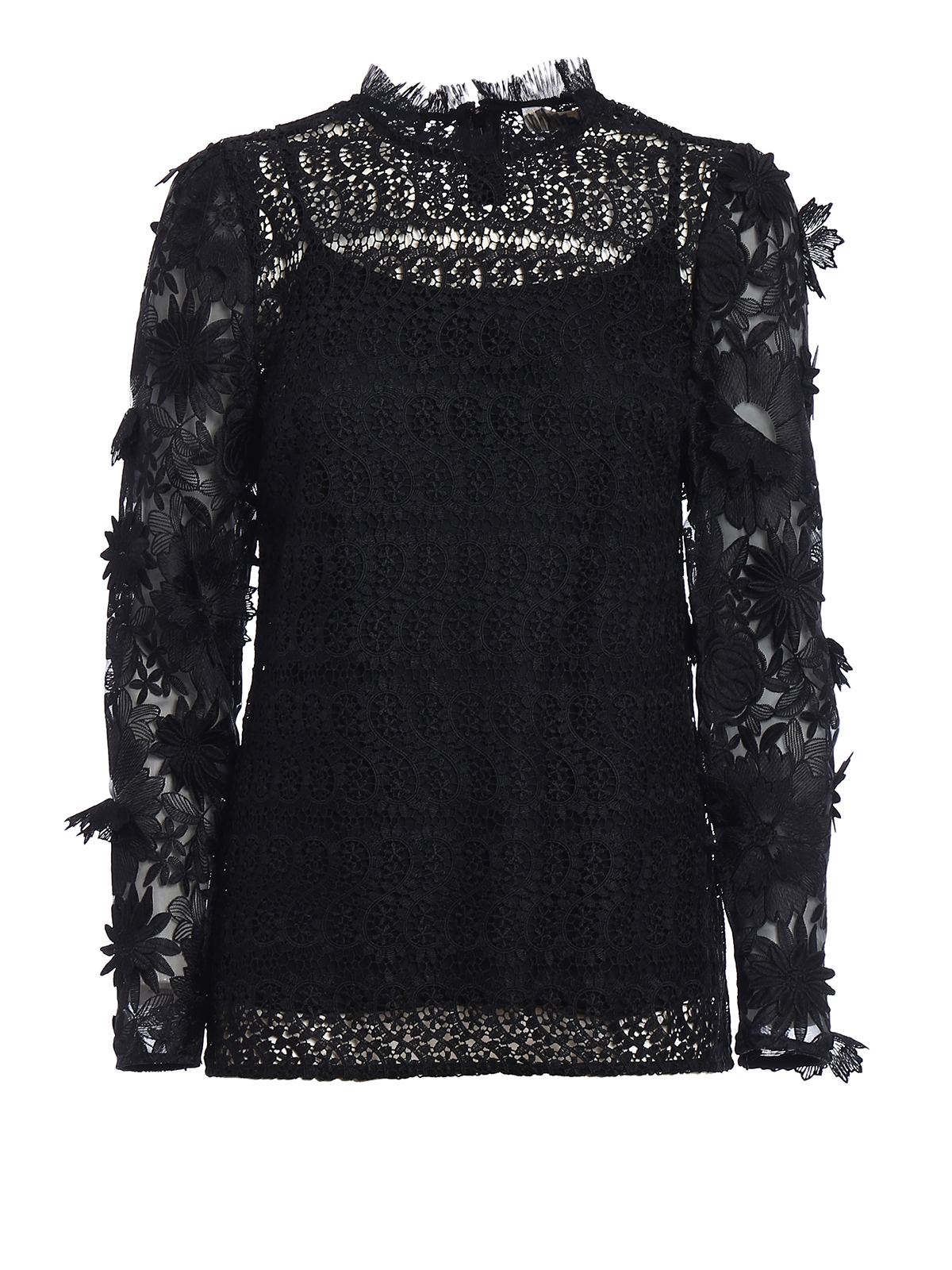 Michael Kors See through lace black blouse Black MF74LA779R001