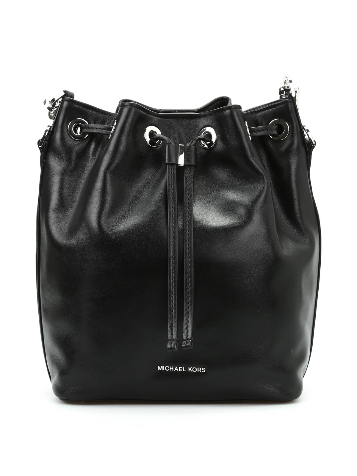 Michael Kors Devon Medium Pebbled Leather Bucket Bag, Black - iCuracao.com