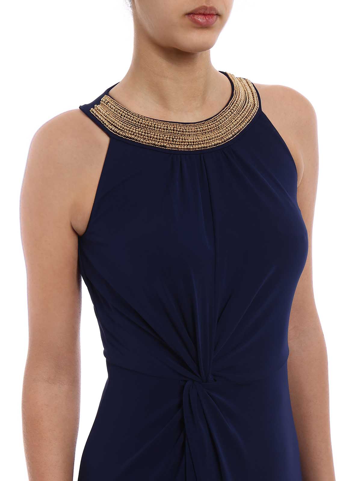 Michael Michael Kors Striped Ruffled Dress Twilight Blue PM at Amazon  Womens Clothing store
