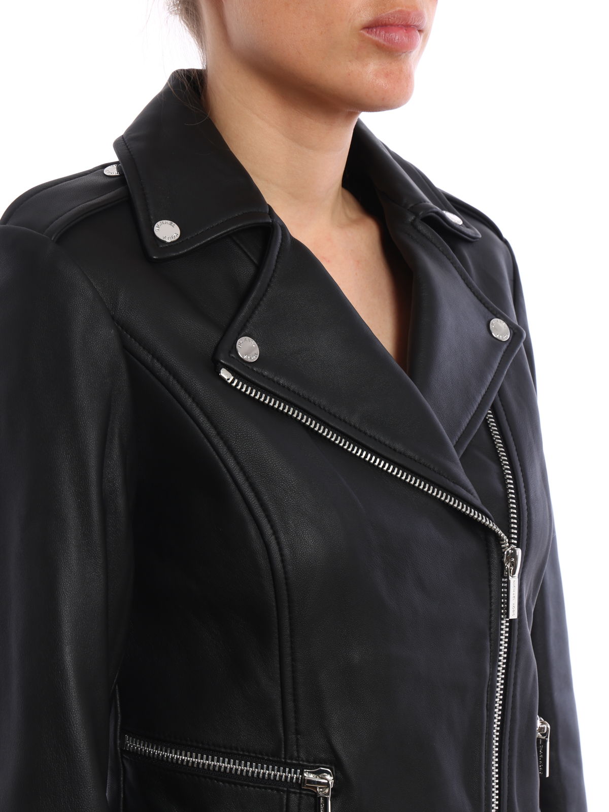 Michael Kors Petite Leather Moto Jacket Created for Macys  Macys