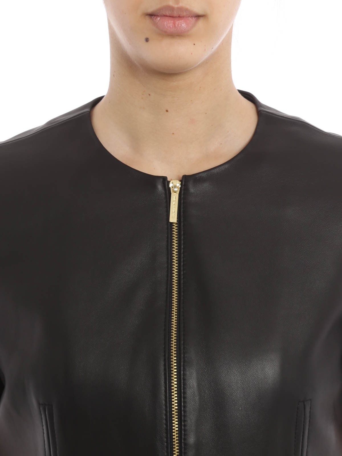 Leather jacket Michael Kors  Leather jacket in black  MB92J0B8RK001