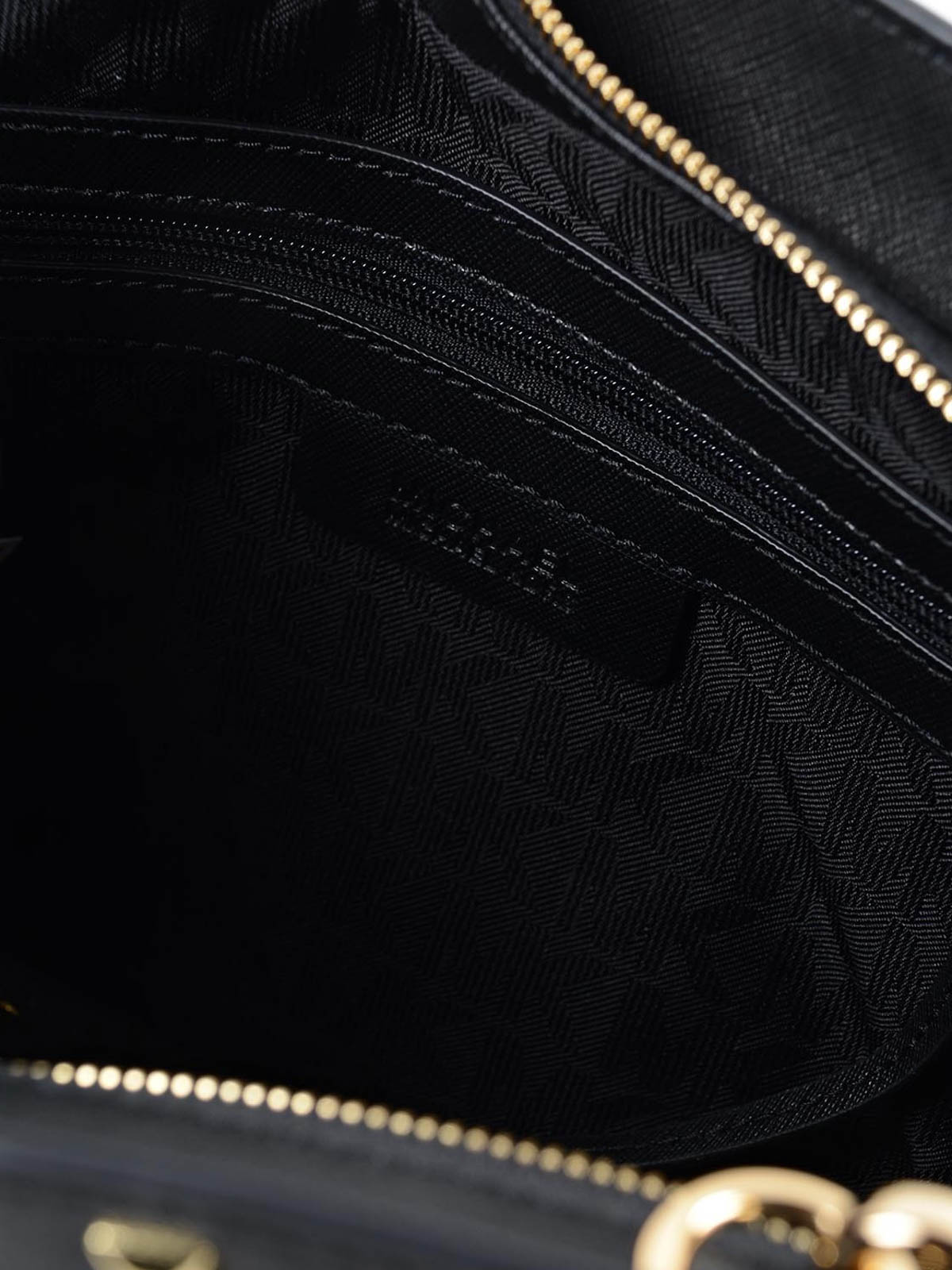 Michael Kors Selma Studded Saffiano-Leather Cross-Body Bag in Black