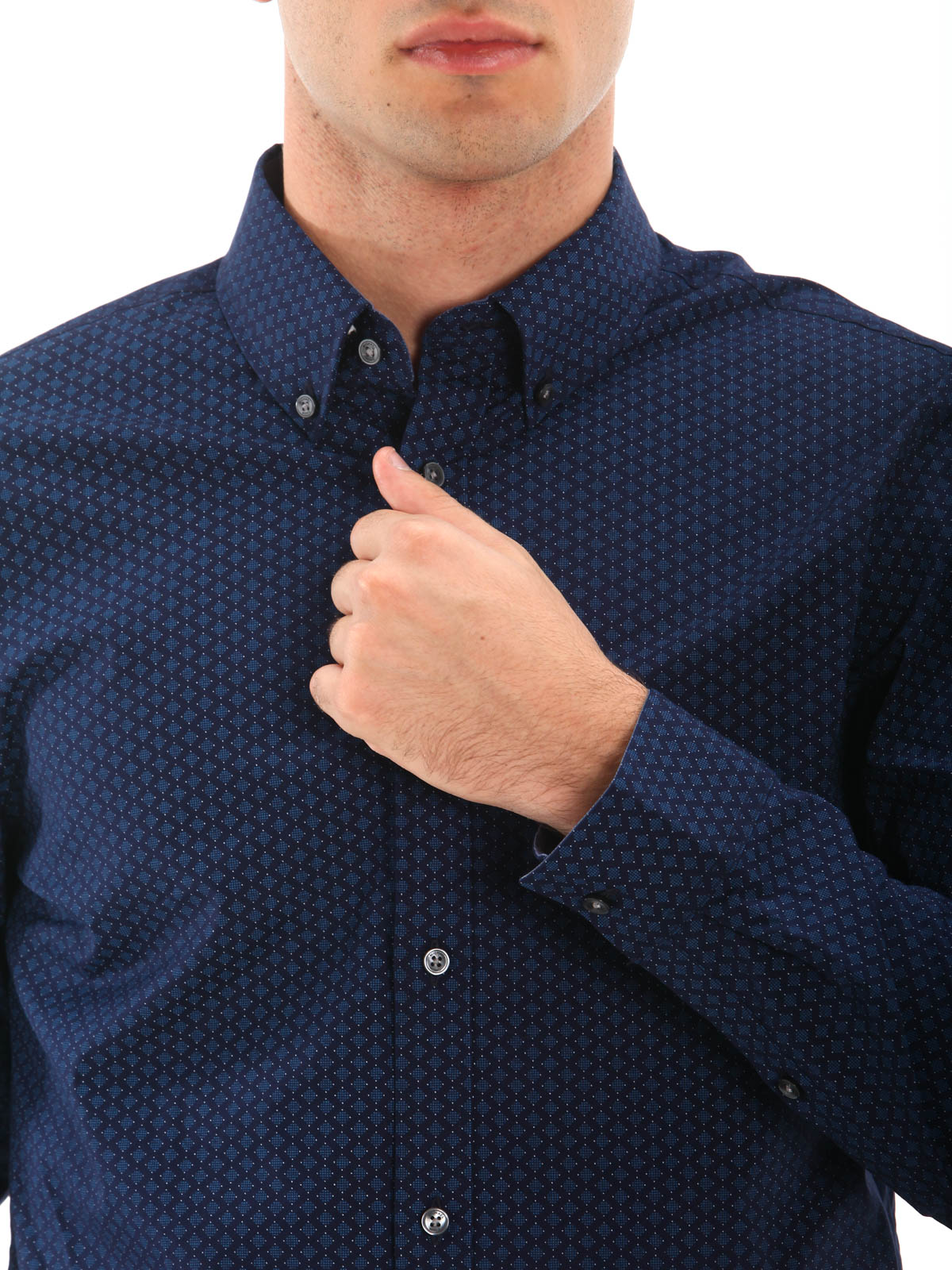 Michael Kors Slim fit stretch patterned shirt - Men|CF64CD326B410