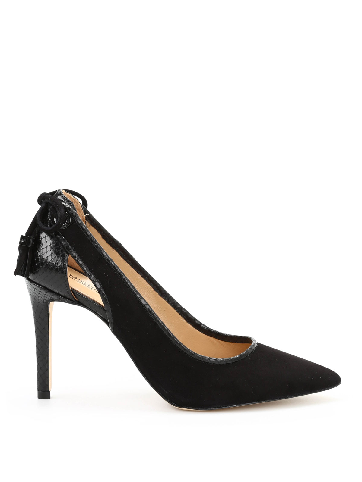 Michael kors black hot sale suede pumps