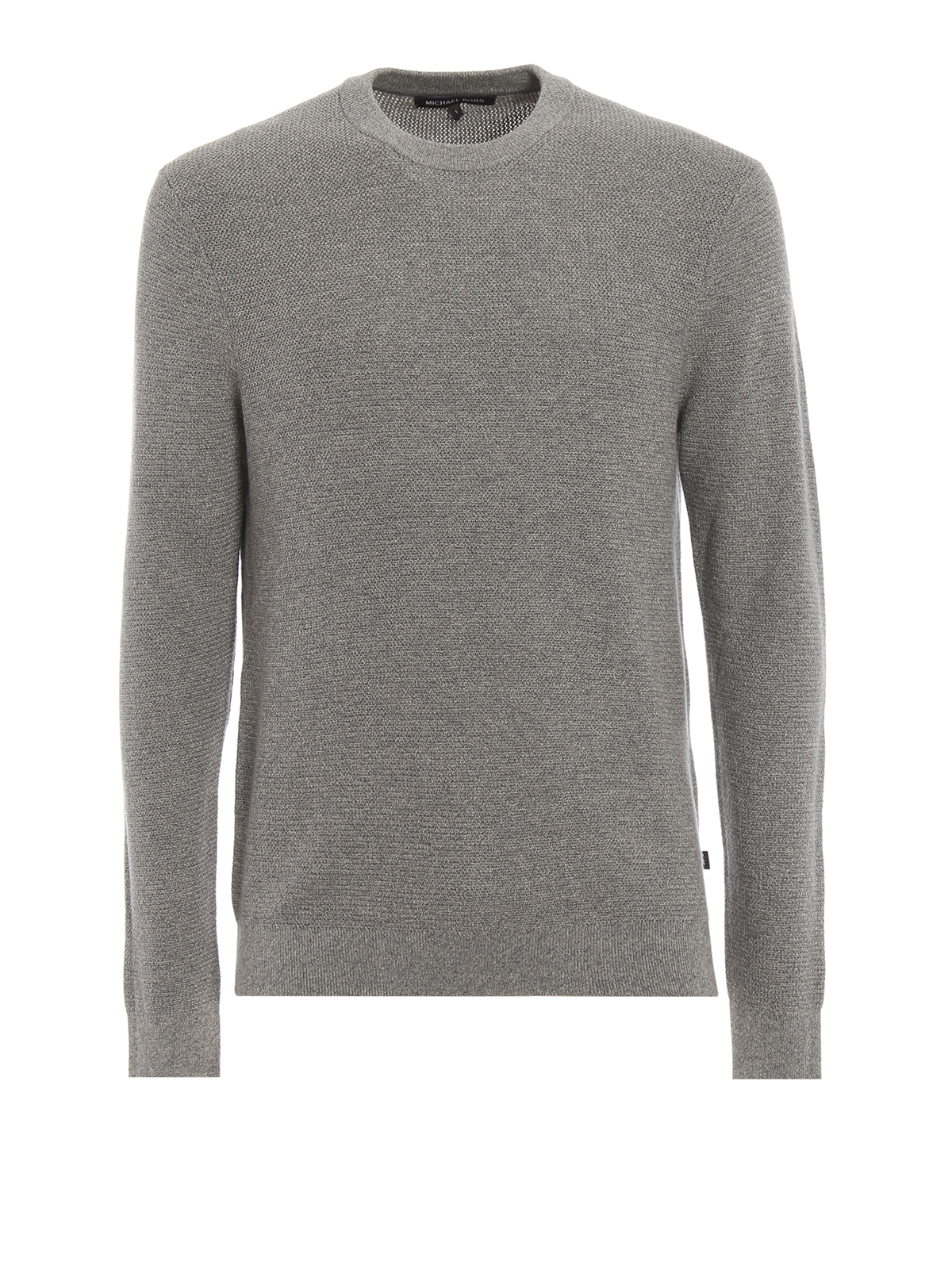Michael Kors Light Grey Soft Cotton And Wool Sweater In Gray