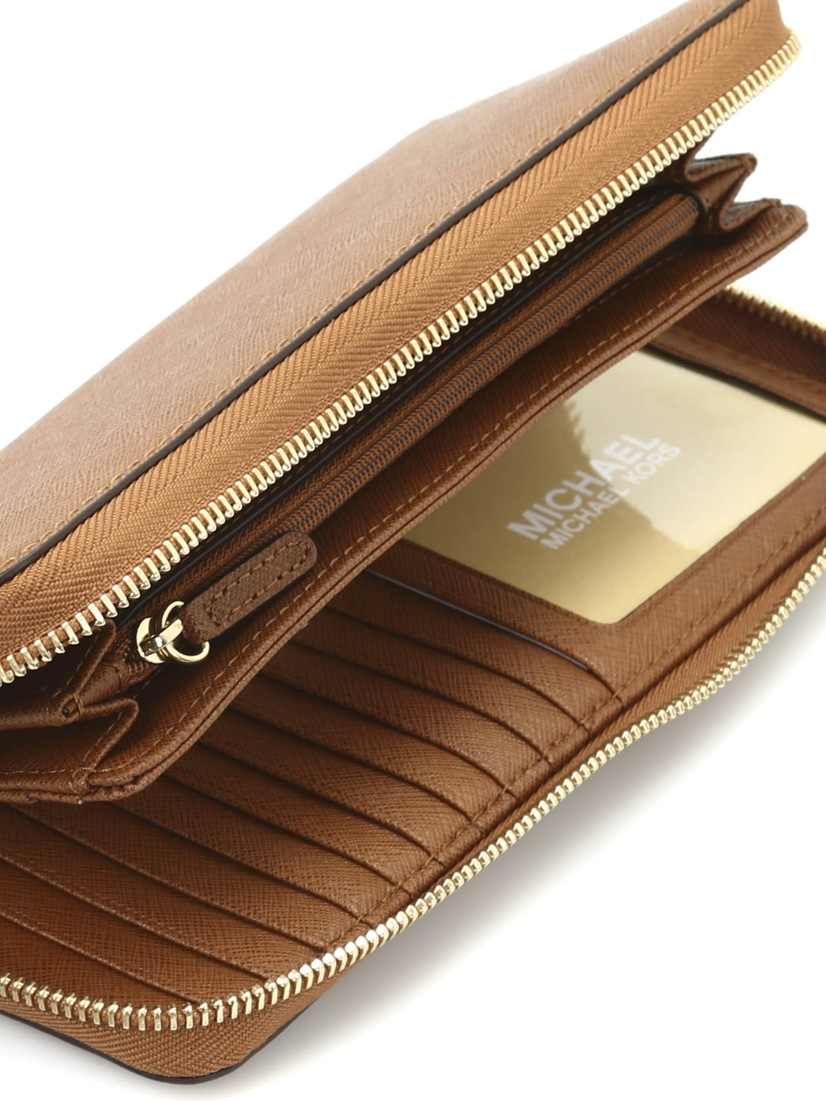 Jet Set Travel Saffiano Leather Card Case Lanyard