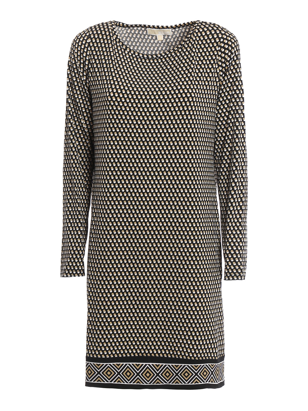 michael kors jersey dress Ruched Stretch Matte Jersey Snap Mini Dress in BLACK - Sale
