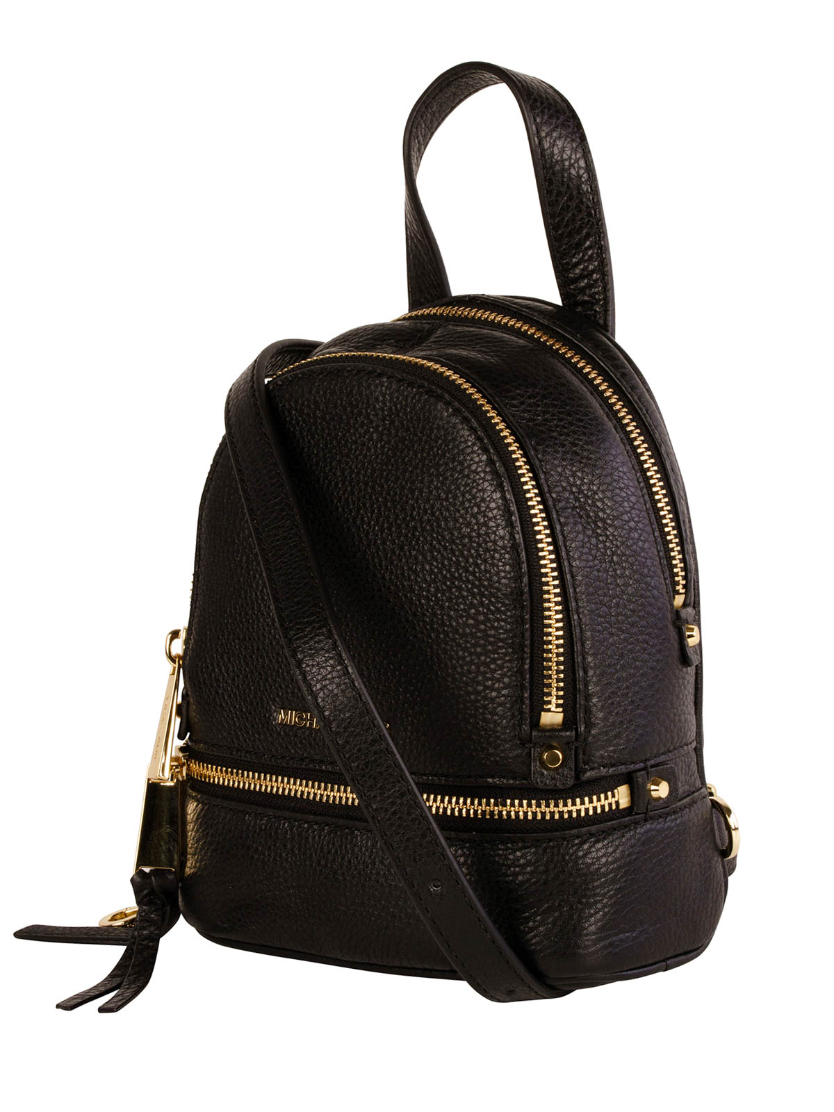 MICHAEL KORS RHEA ZIP BACKPACK IN HAMMERED LEATHER Woman Black