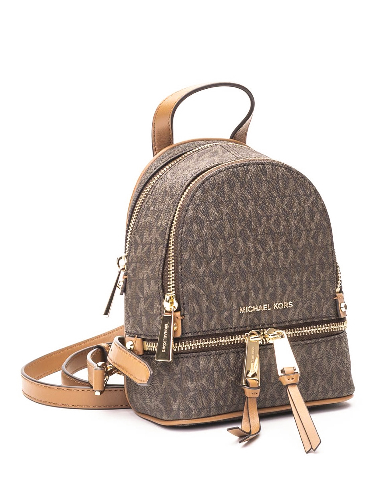 Shop Michael Kors Rhea Mini Backpack In Brown