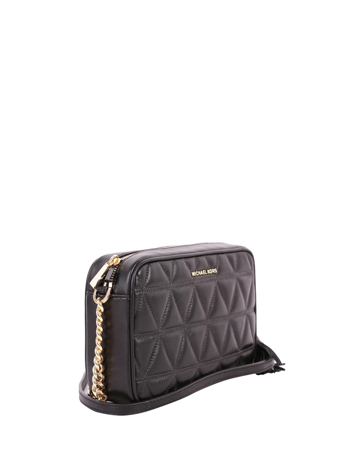 Michael Kors Black Quilted Leather Ginny Camera Crossbody Bag