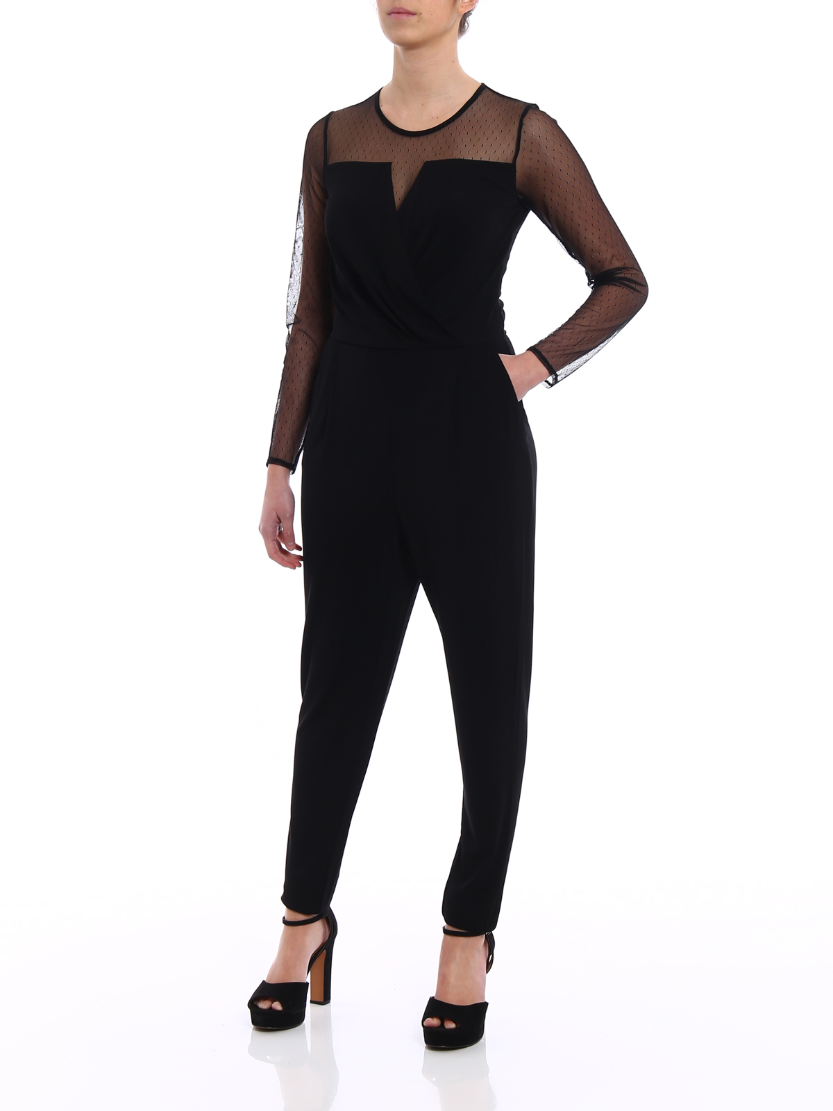 Michael Kors Tulle panelled jumpsuit Black MH78XM47AW001