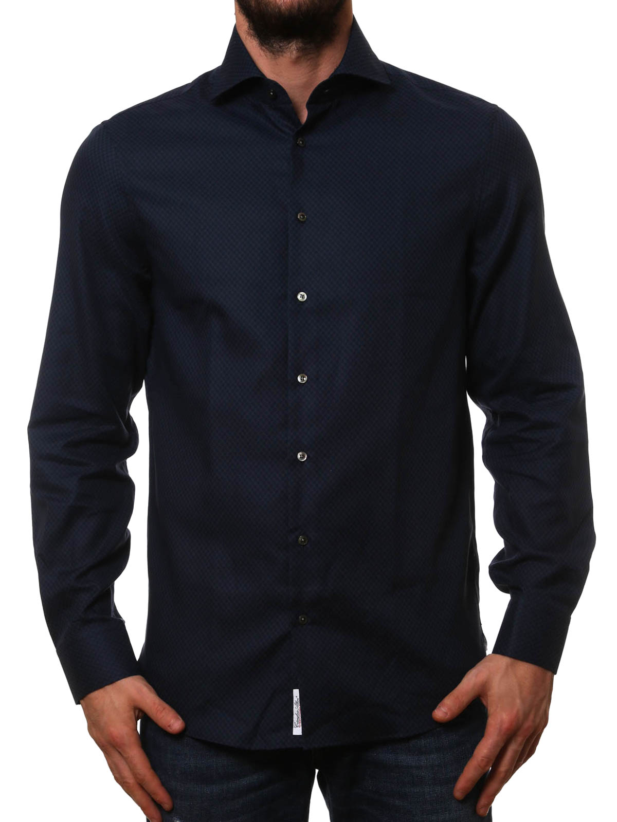 Michael Kors Slim-fit cotton shirt - Dark Blue|90129GMNANOMLO463