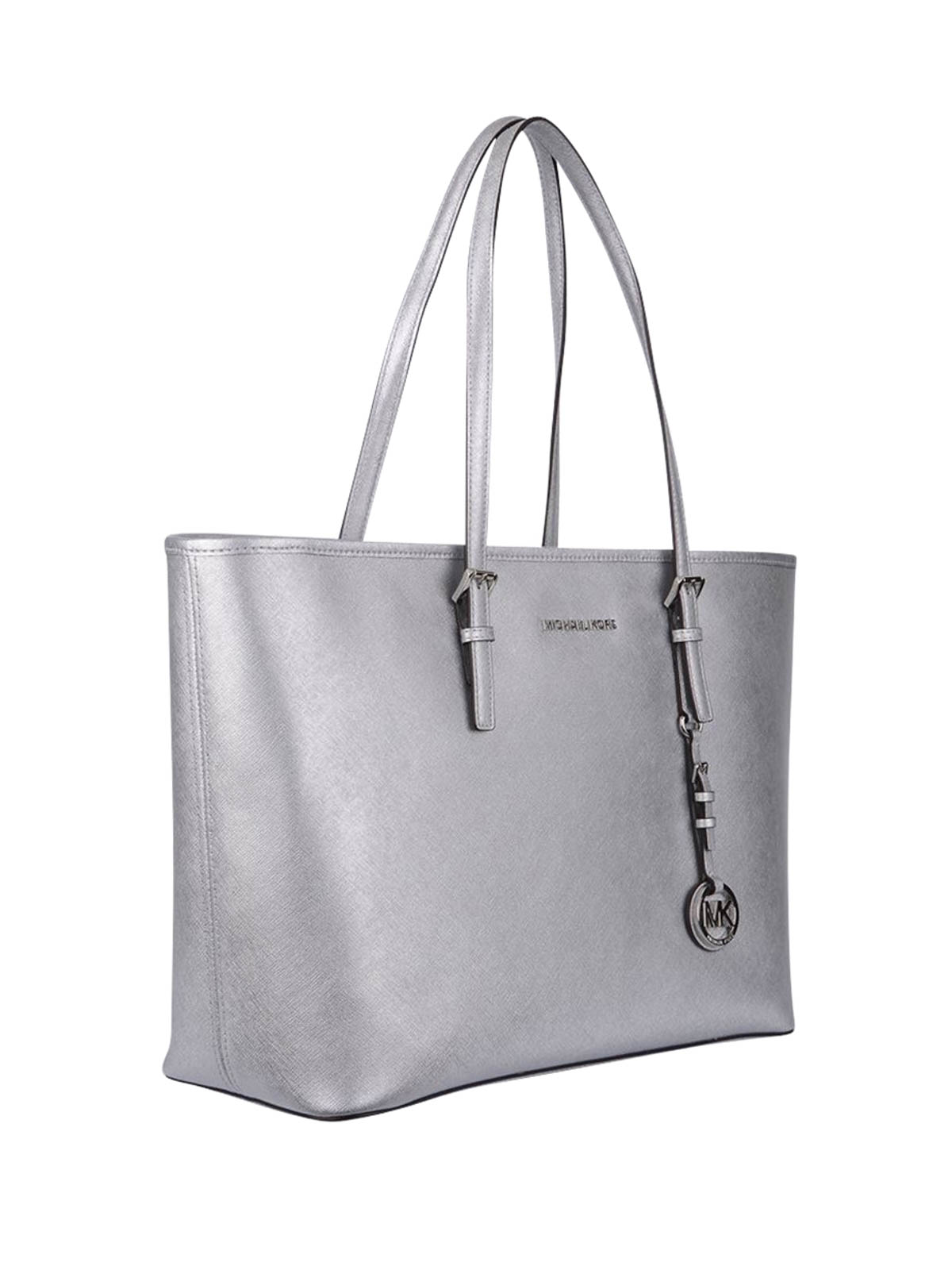 MICHAEL KORS MK Logo PVC Jet Set Travel Medium Carryall Tote Bag   BrownAcorn Womens Fashion Bags  Wallets Tote Bags on Carousell