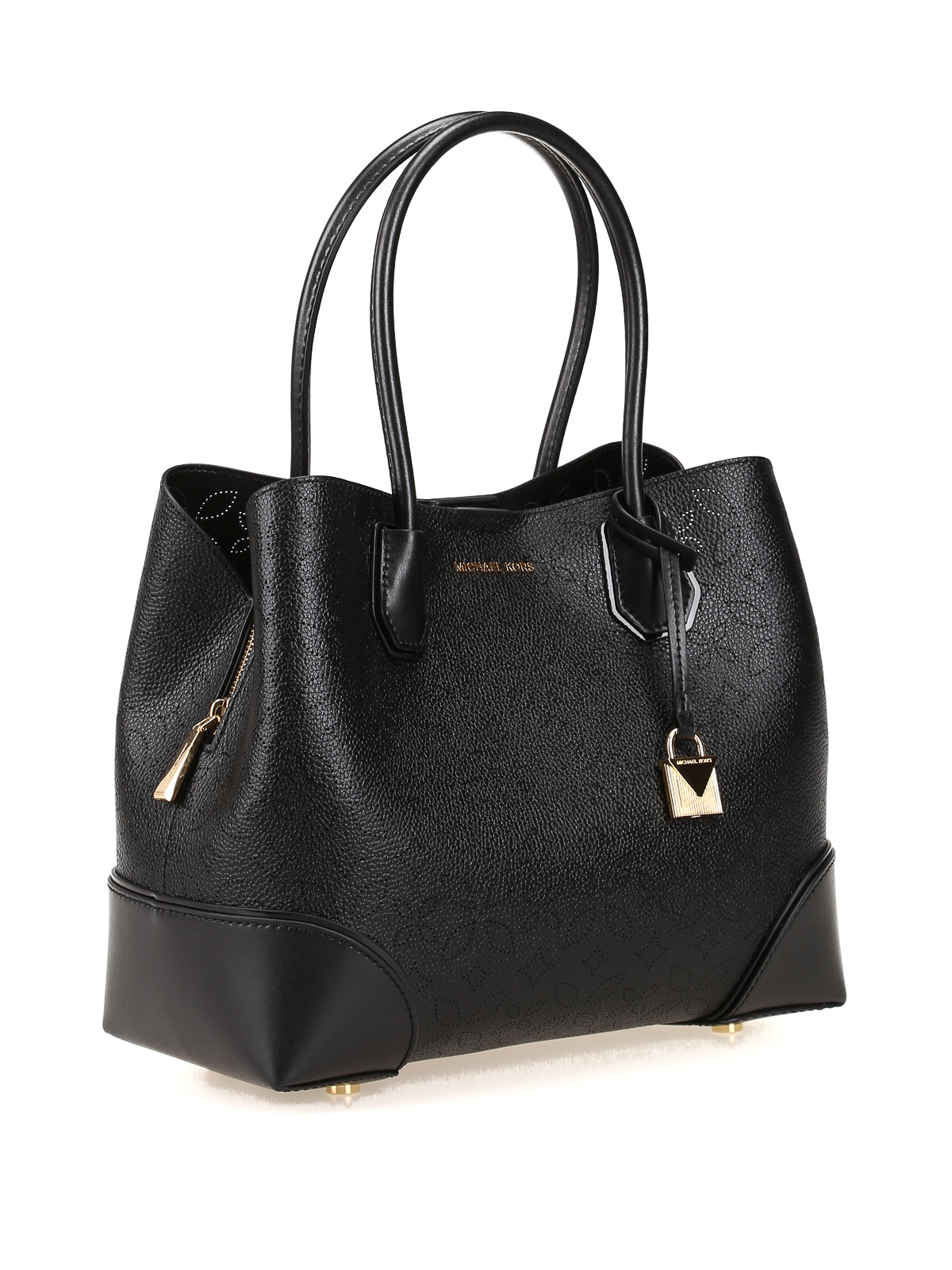 Michael kors mercer sale black medium tote bag