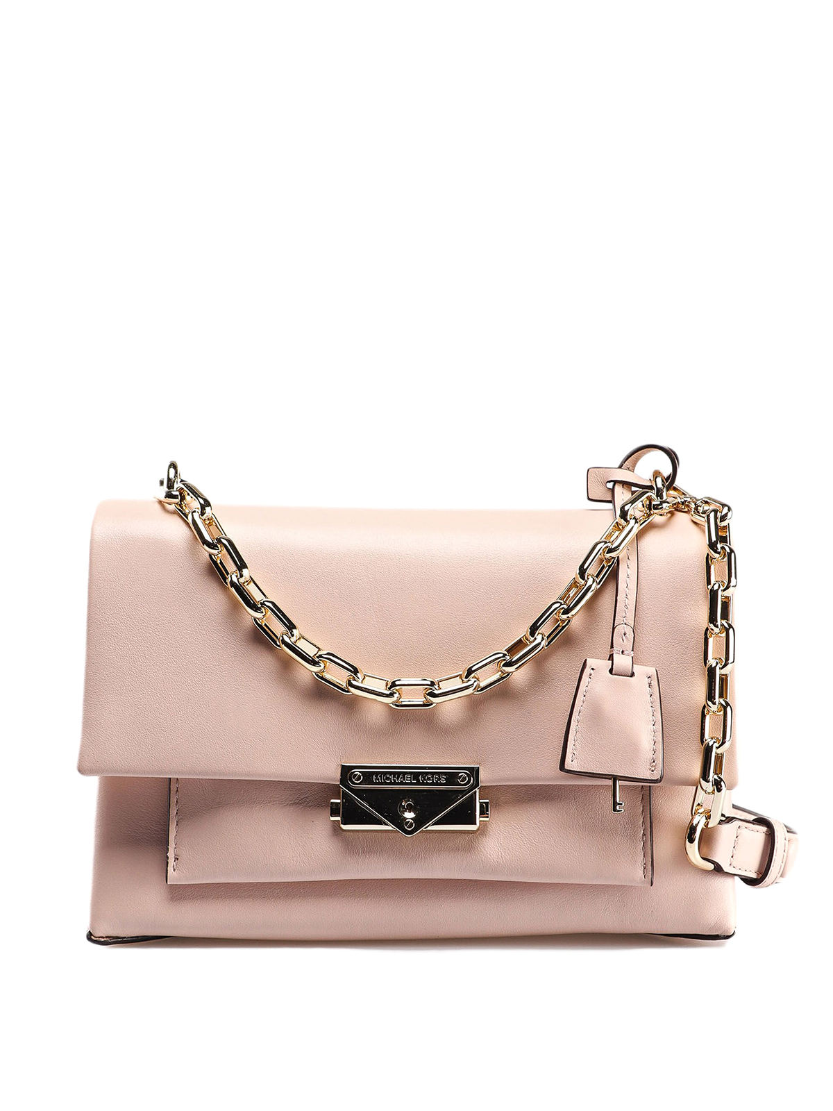 Michael Kors Cece Medium Flap Chain Shoulder Bag (Brown): Handbags