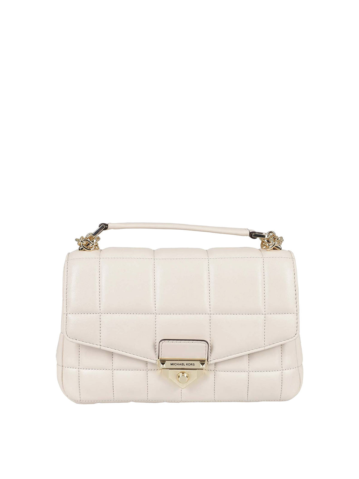 Michael Kors Soho Large Quilted Leather Shoulder Bag White