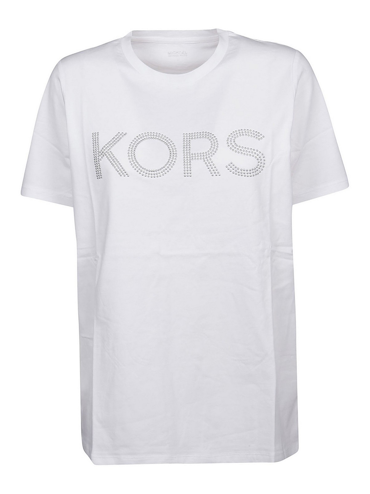 Michael Kors Shiny Lettering T-shirt In White