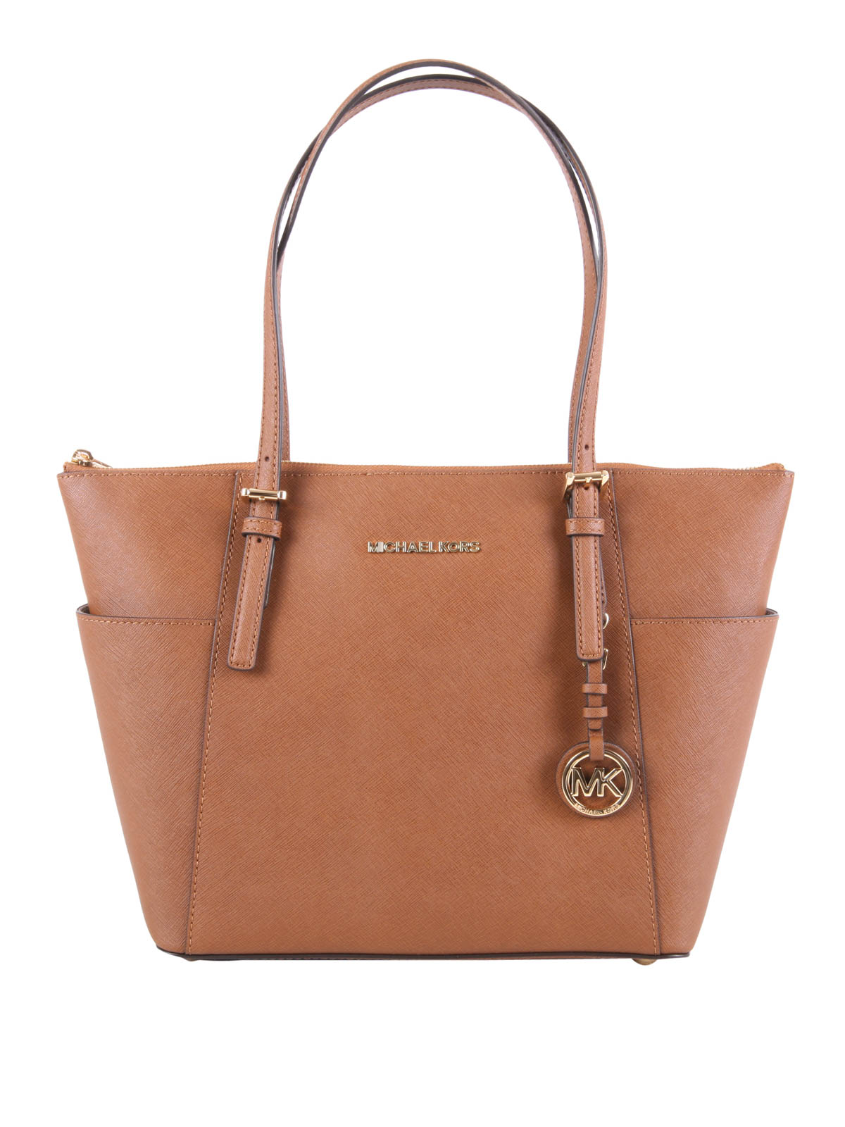 Michael Kors Jet Set Large Saffiano Leather Top-Zip Tote Bag in