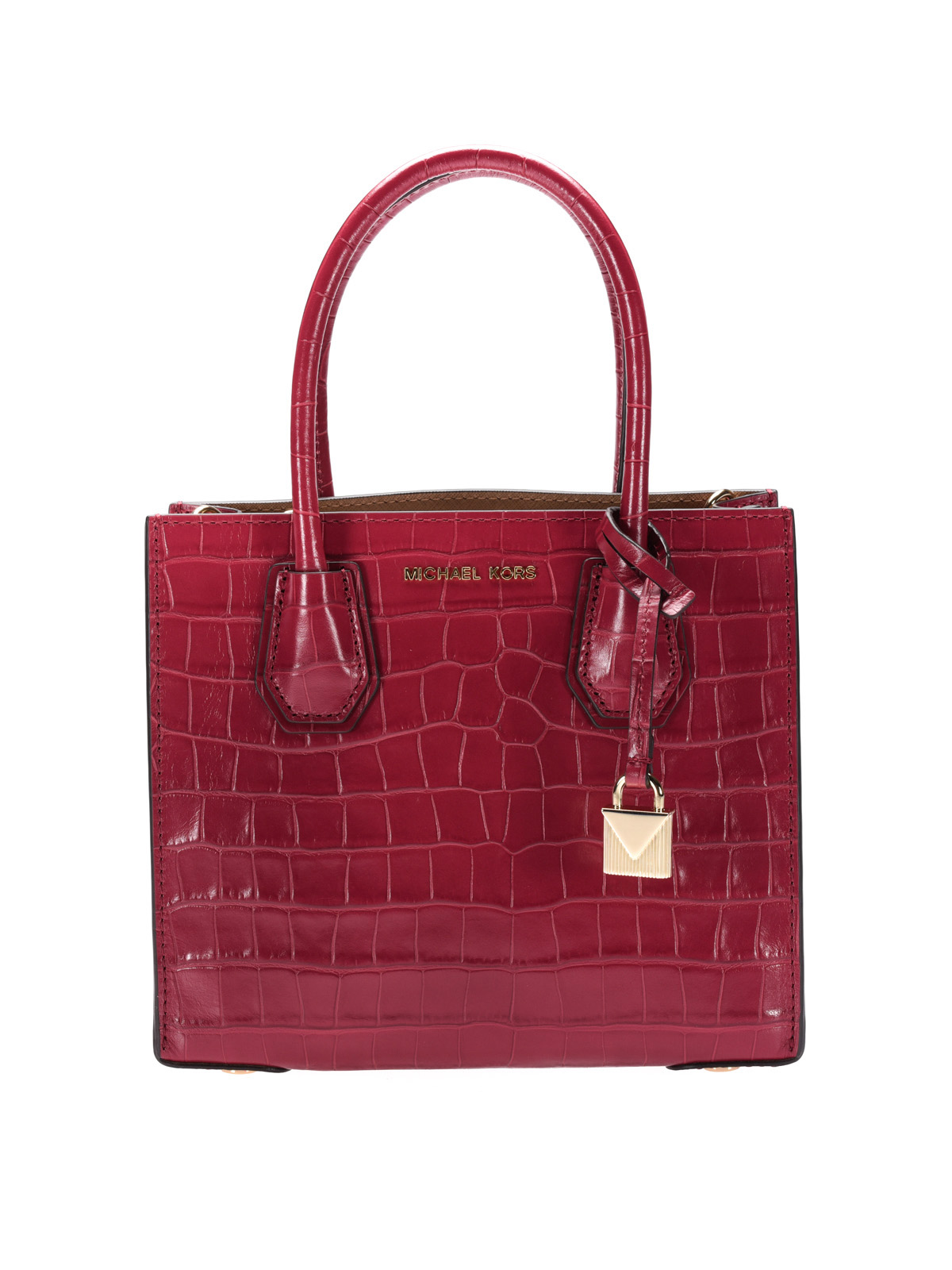 Michael Kors Mercer croco print red leather bag | 30F7GM9M2EL666