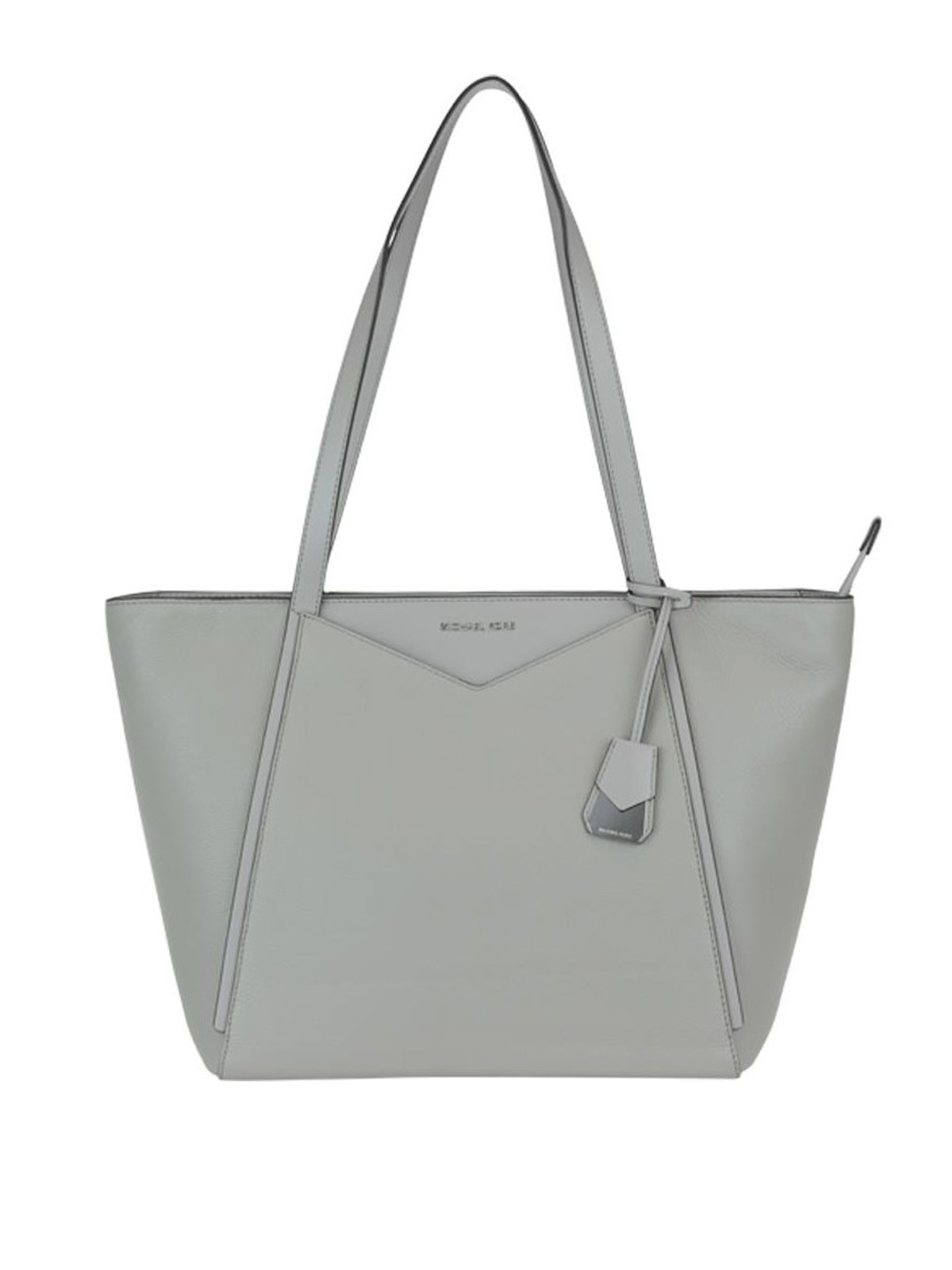 Buy the Michael Kors Saffiano Leather Selma Large Satchel Pearl Grey |  GoodwillFinds