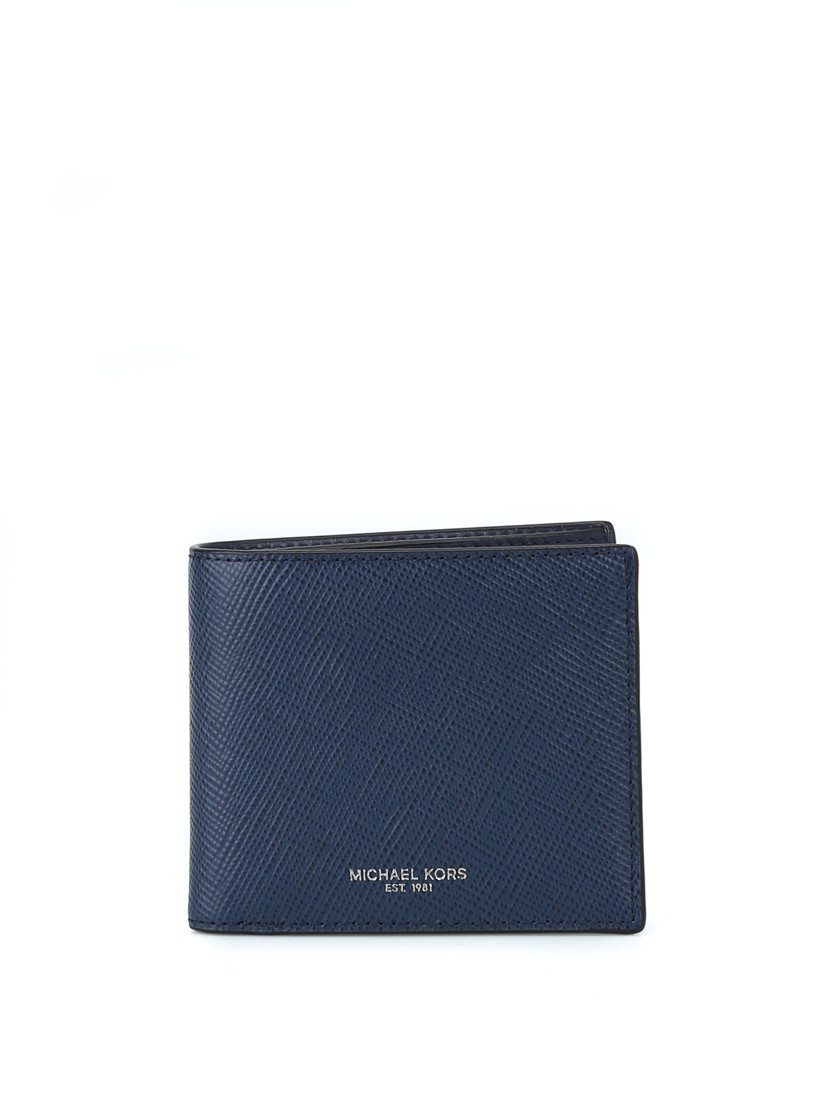 Leather wallet Michael Kors Navy in Leather  26133641
