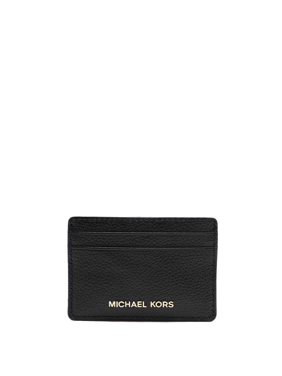 Michael Kors Jet Set Leather Cardholder In Black