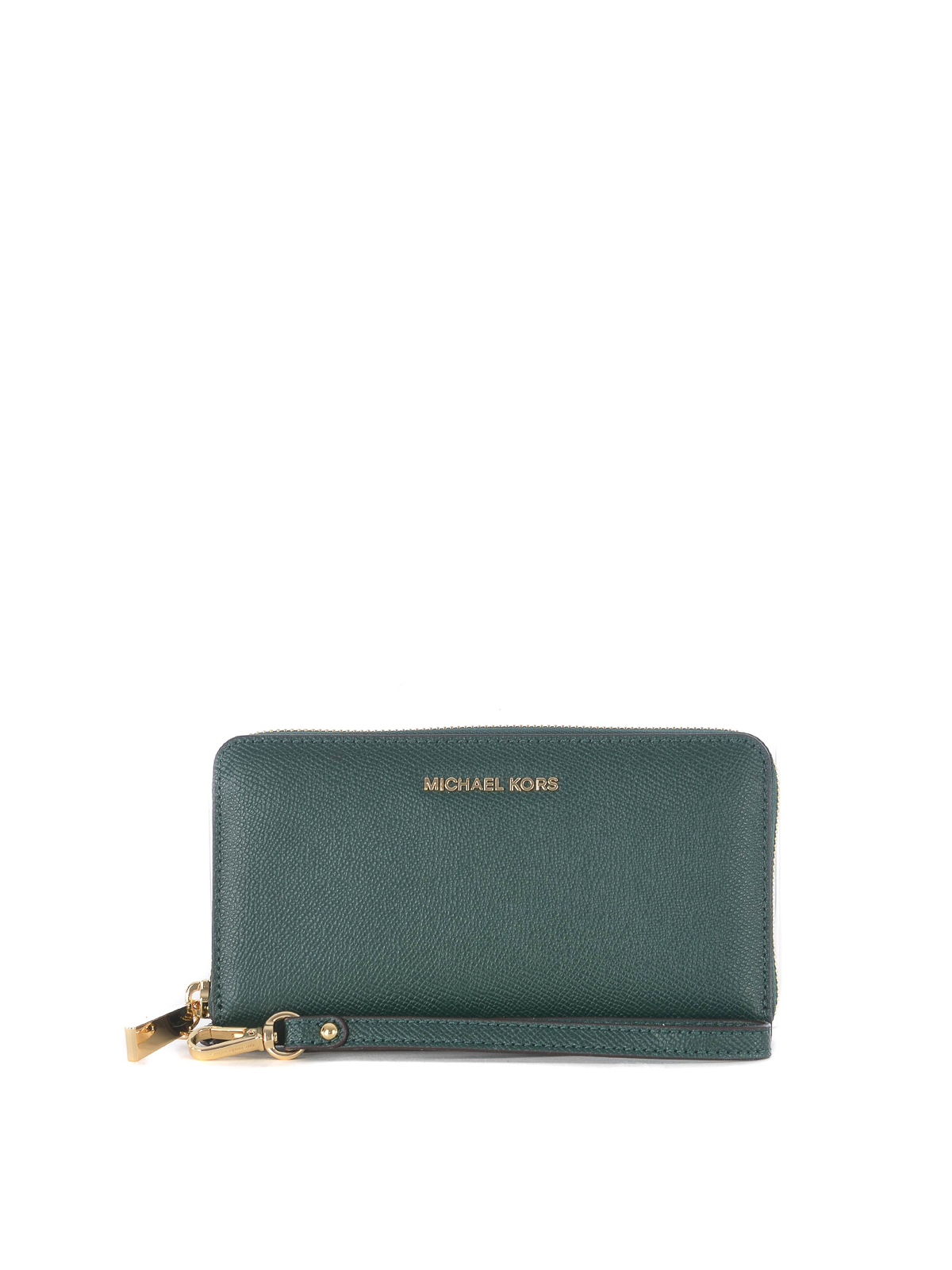 Jet set leather wallet Michael Kors Green in Leather - 32400260