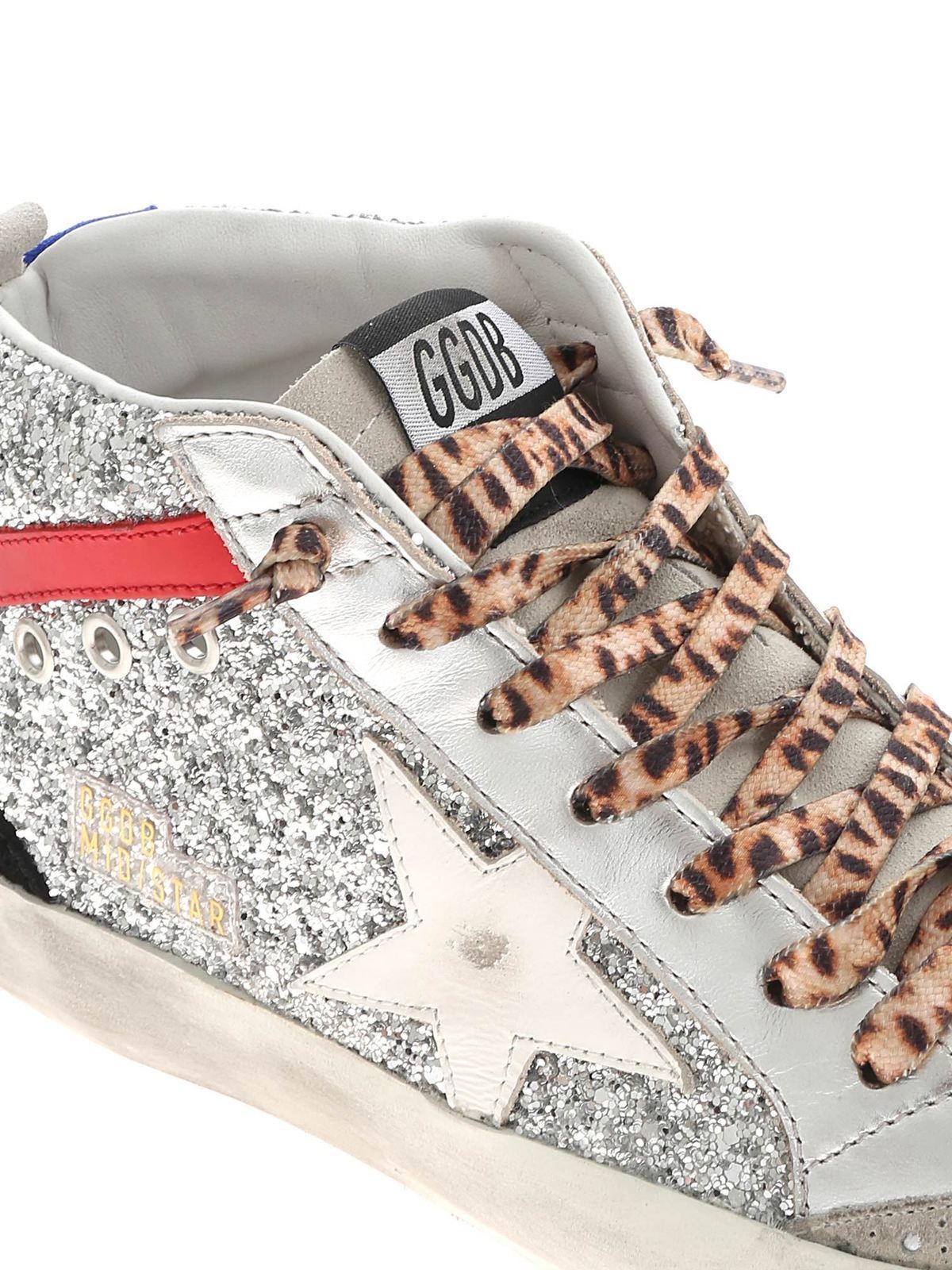 Golden Goose Mid Star Classic sneakers in silver glitter 