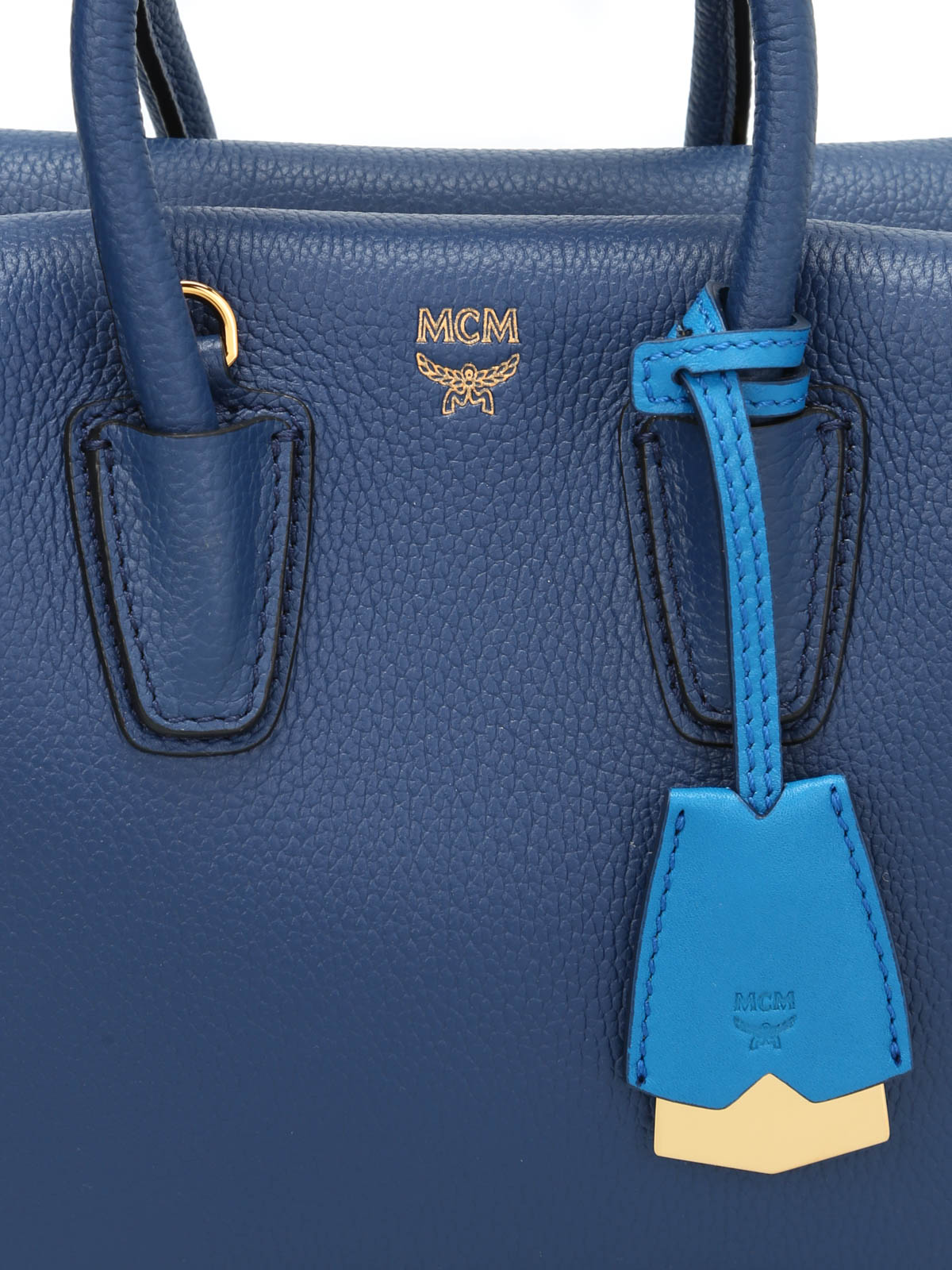 MCM Blue Leather Mini Milla Tote MCM