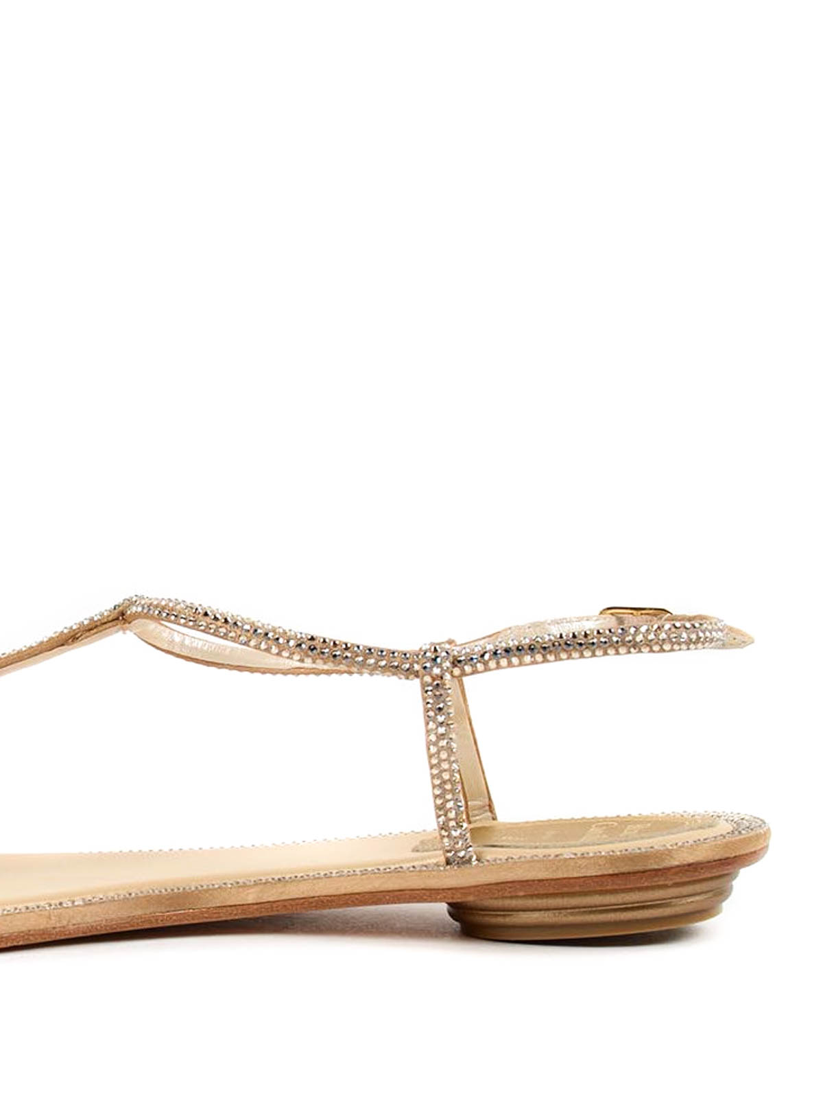 Rene Caovilla Mini studs flat sandals - Gold - Women