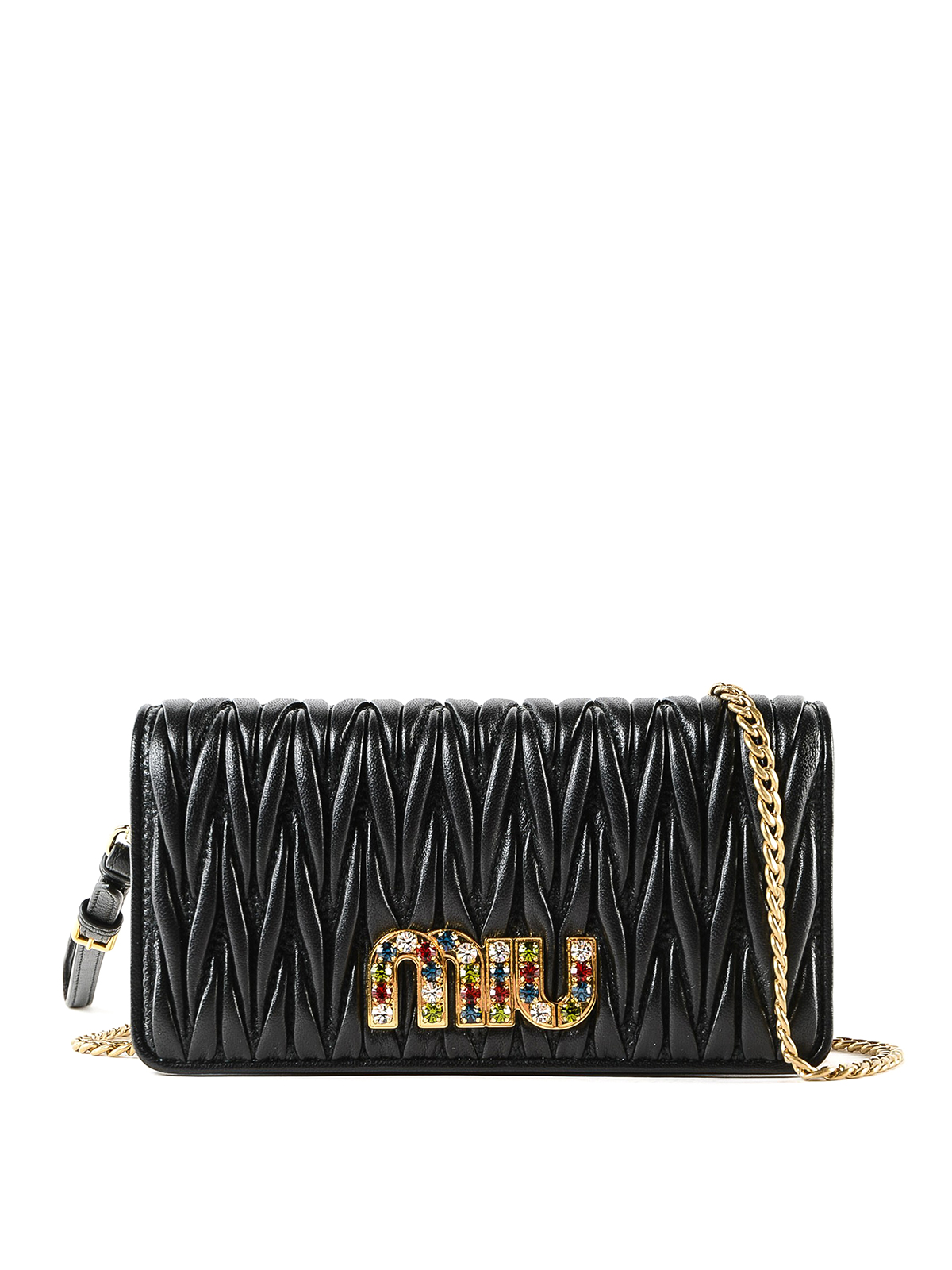 Miu Miu Black matelassé leather mini crossbody | 5DH0292BSQ632