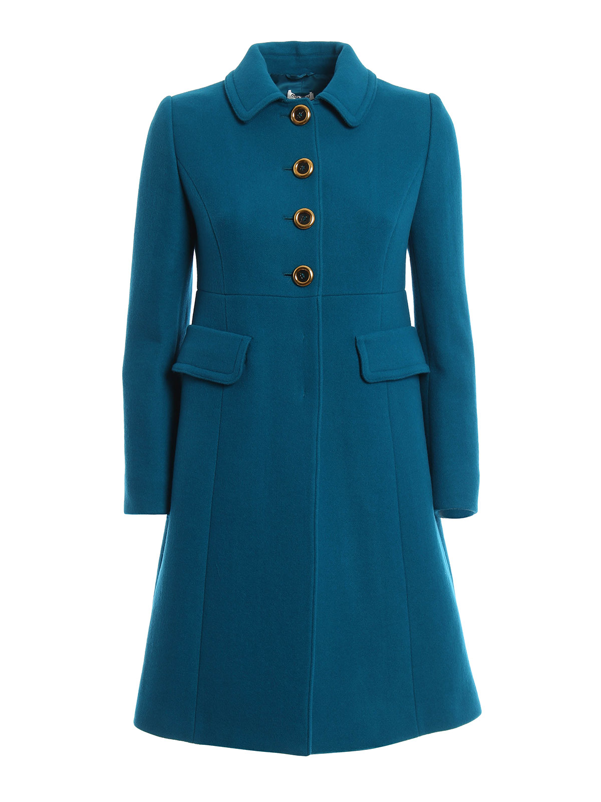 Knee length coats Miu Miu - Single-breasted wool coat - MS1240LC0F0363