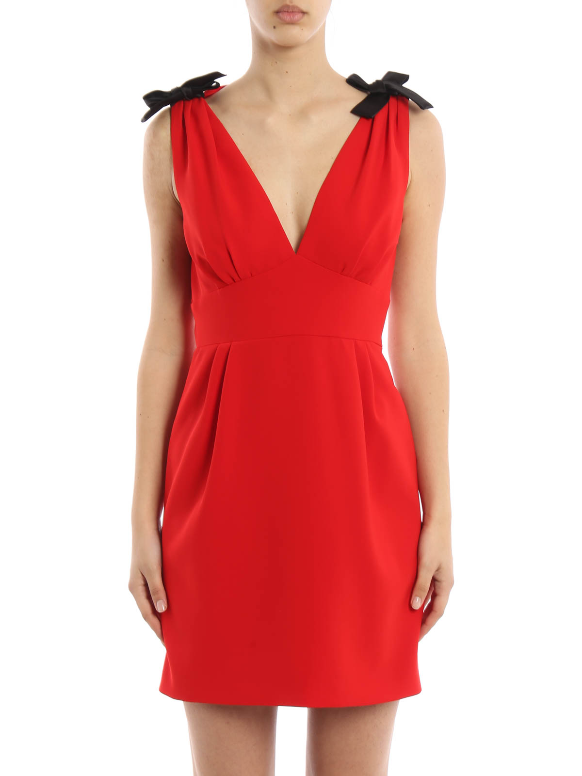 Sleeveless Cady Mini Dress in Red - Miu Miu