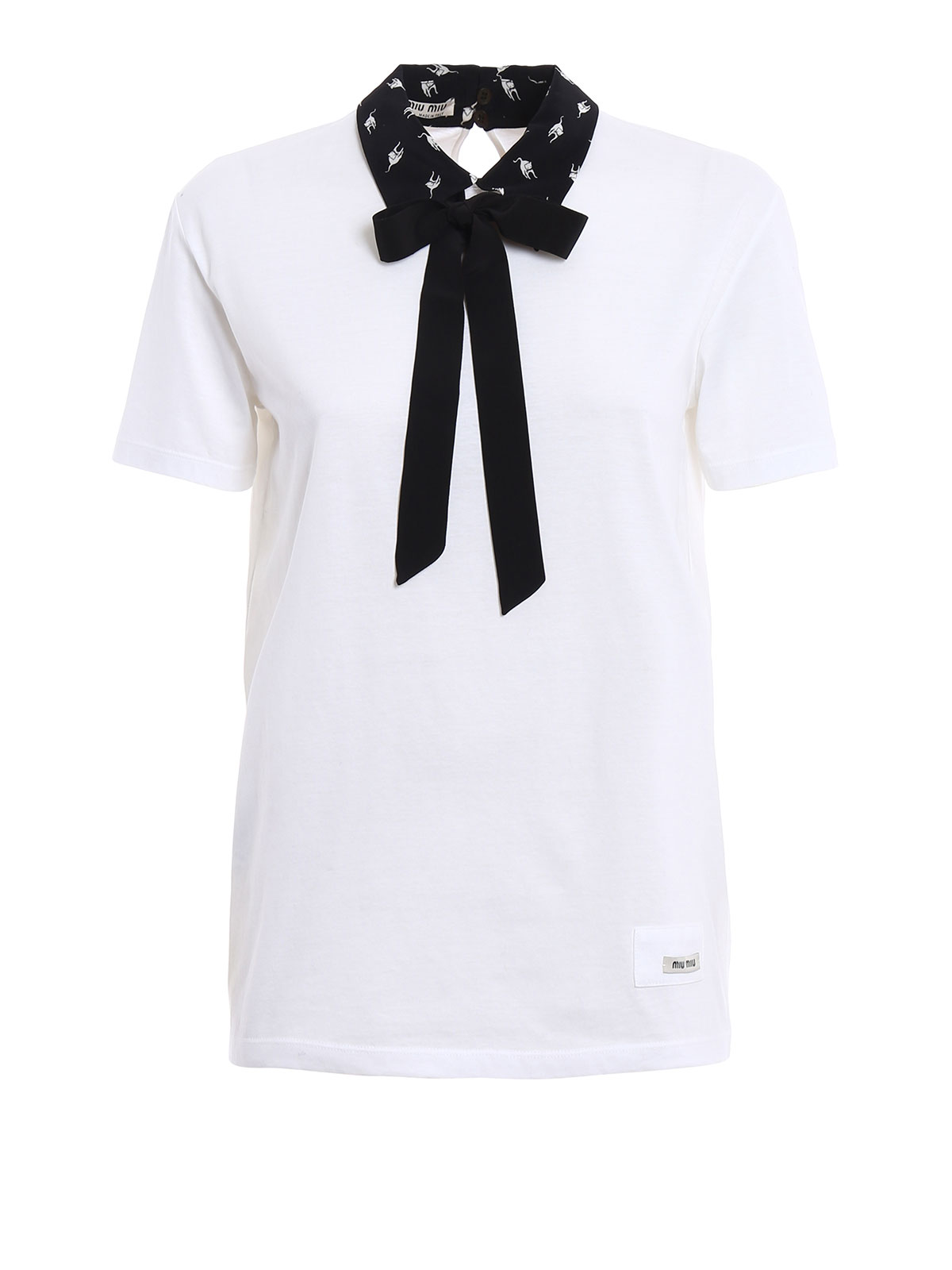 Miu Miu Tシャツ レディース - 白|MJM9481M7ZF0009 | THEBS