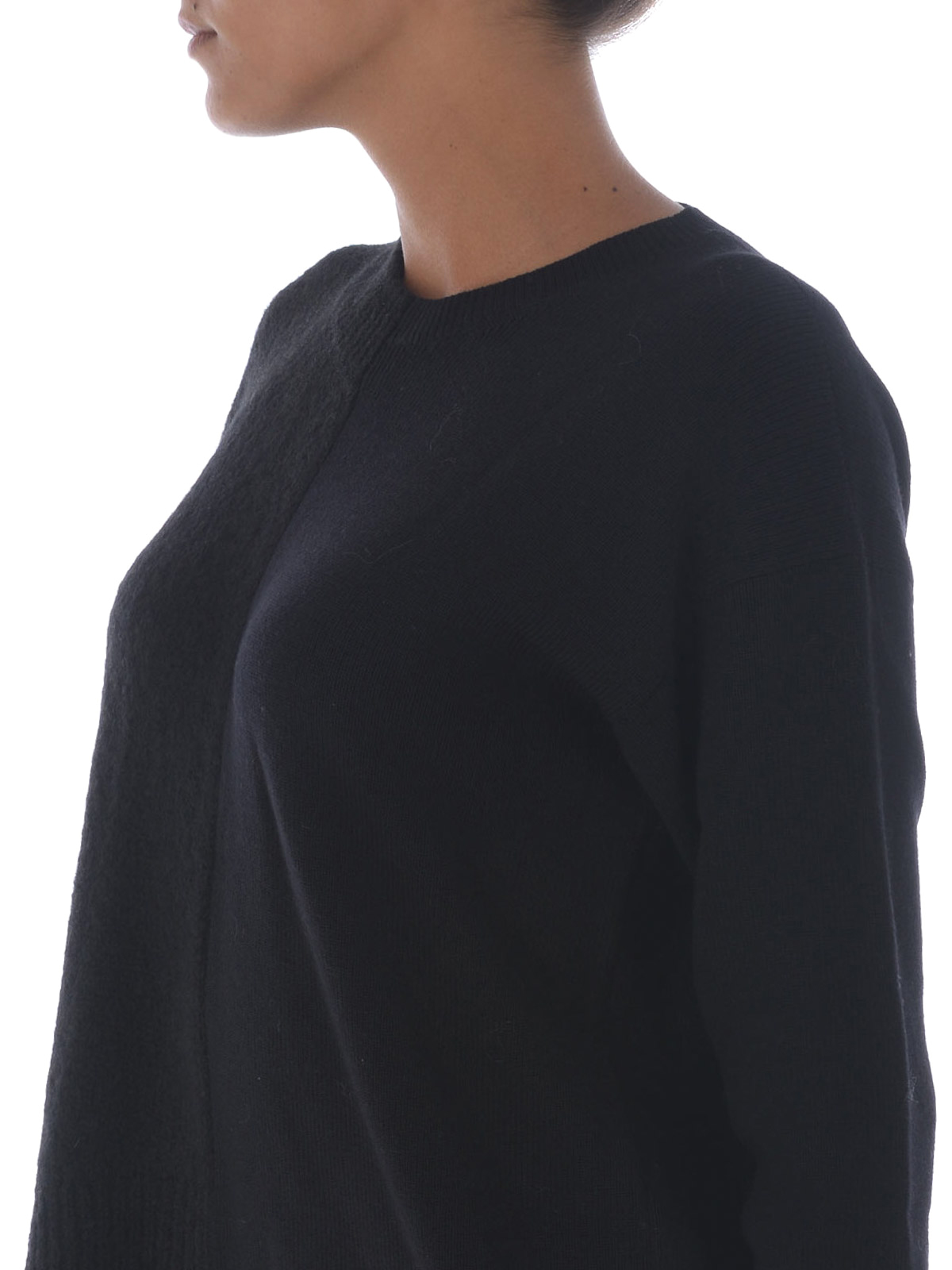 美品 maison margiela asymmetry knit S 黒 MM6 Maison Margiela Asymmetric bicolour sweater