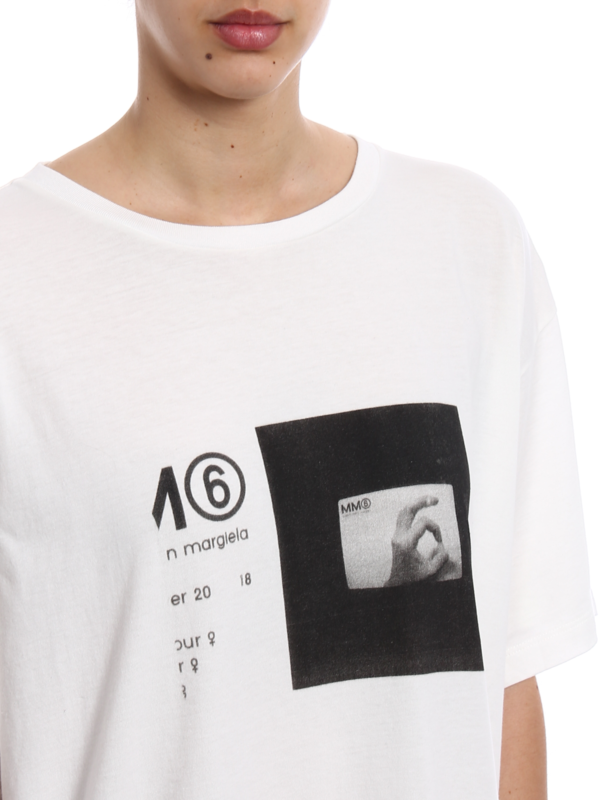 T-shirts MM6 Maison Margiela - Logo print oversize cotton T-shirt