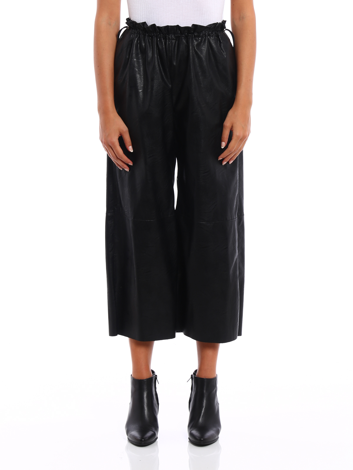 Split Front Faux Leather Trousers  Nasty Gal