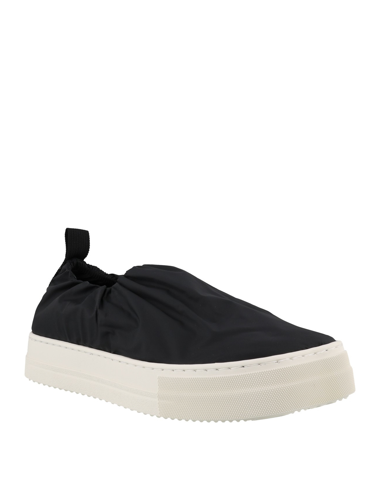 Suede Platform Slip On Sneakers in Black - MM 6 Maison Margiela