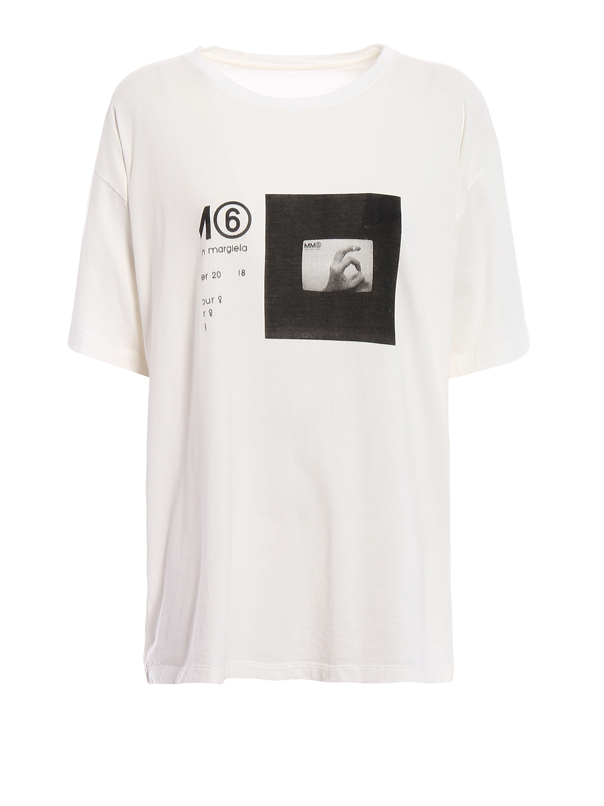T-shirts MM6 Maison Margiela - Logo print oversize cotton T-shirt 