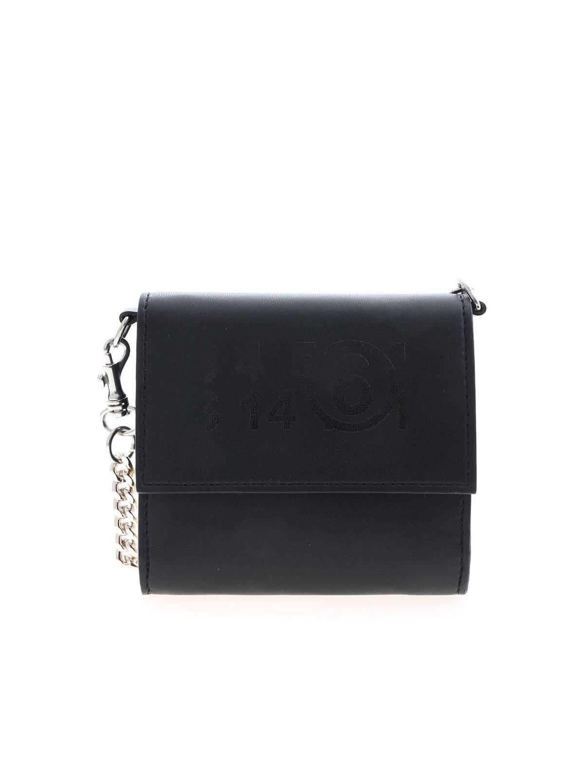 ショルダーバッグ・ポシェット MM6 Maison Margiela Lasso 6 Chain Wallet White Black SA6UI00 MM6 Maison Margiela 22AW Logo Chain Wallet Mini Shoulder Bag