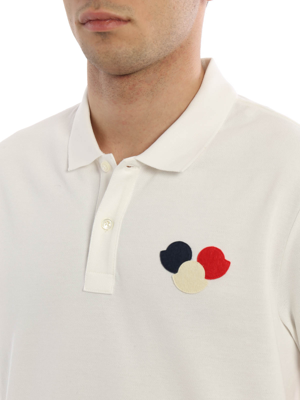 Polo shirts Moncler - Logo patch cotton pique polo shirt